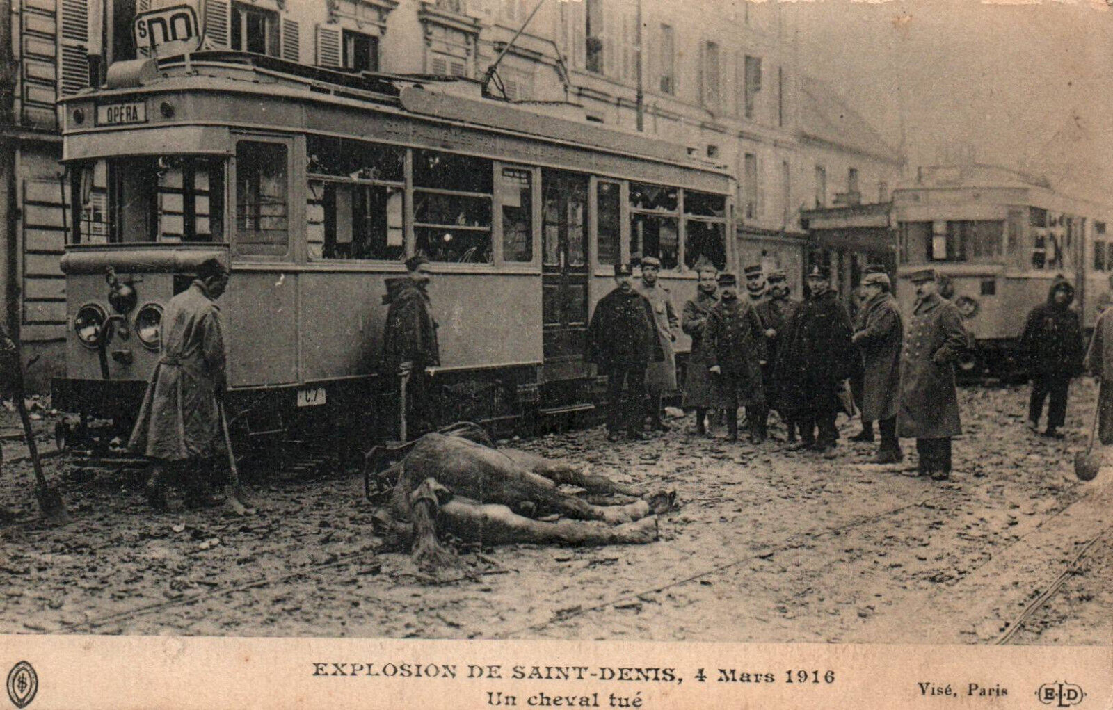 CPA 93 - SAINT-DENIS (Seine St Denis) - explosion of March 4, 1916. A Killed Horse