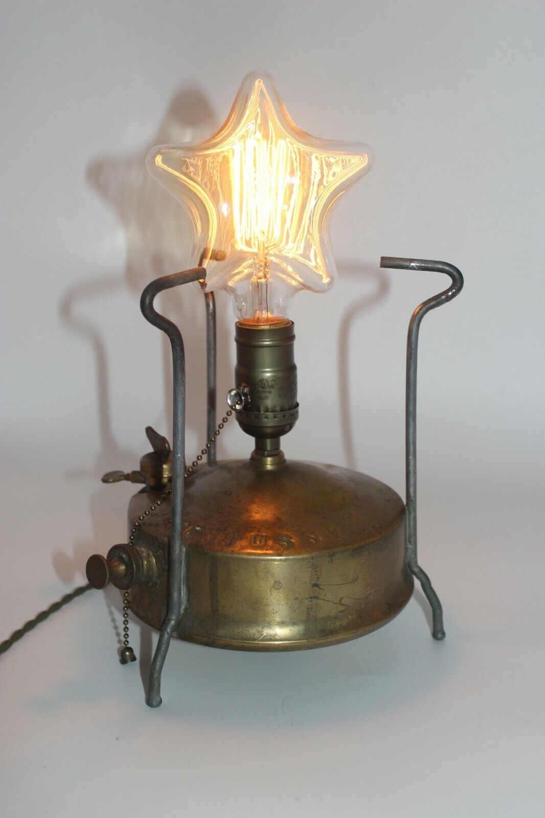 The unique designer lamp.Vintage. Handmade. USSR. Soviet Оil stove lamp. Рrimus 