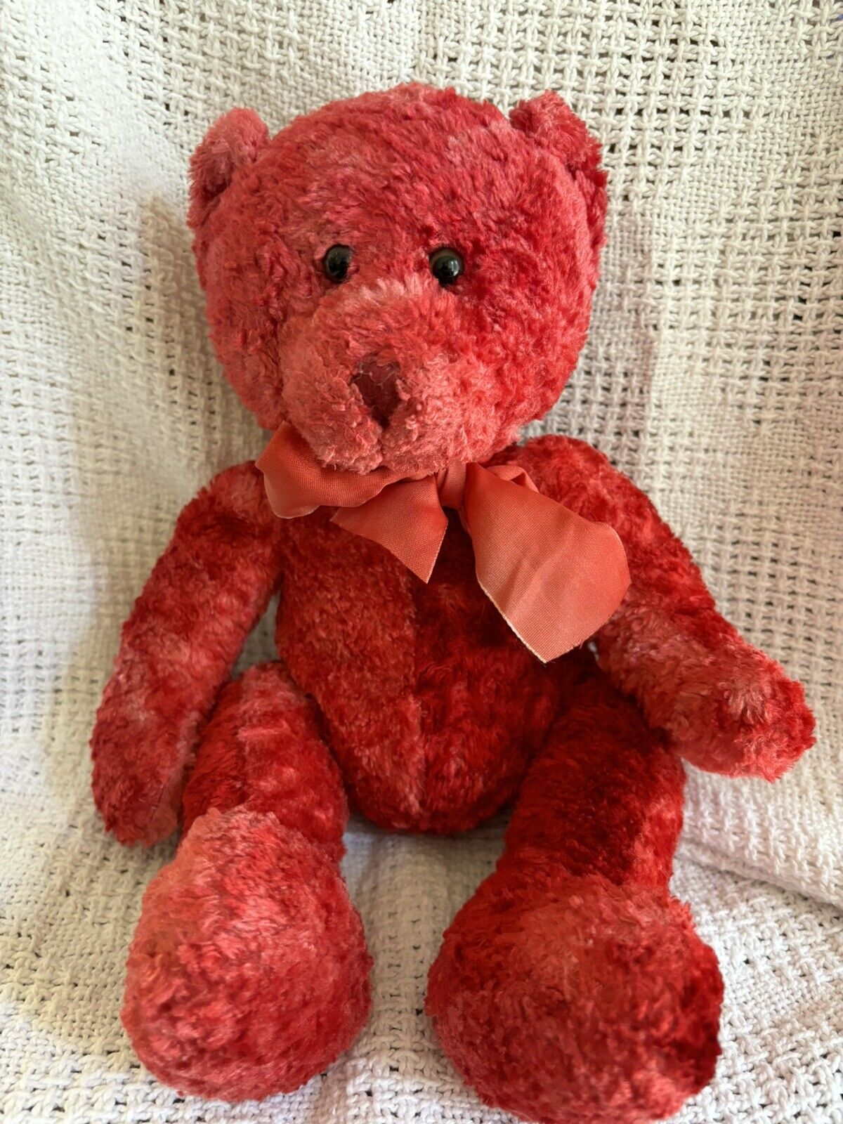 Rare Vintage Russ Berries Bubblegum Stuffed Animal  14” Red Bear  HTF Plush