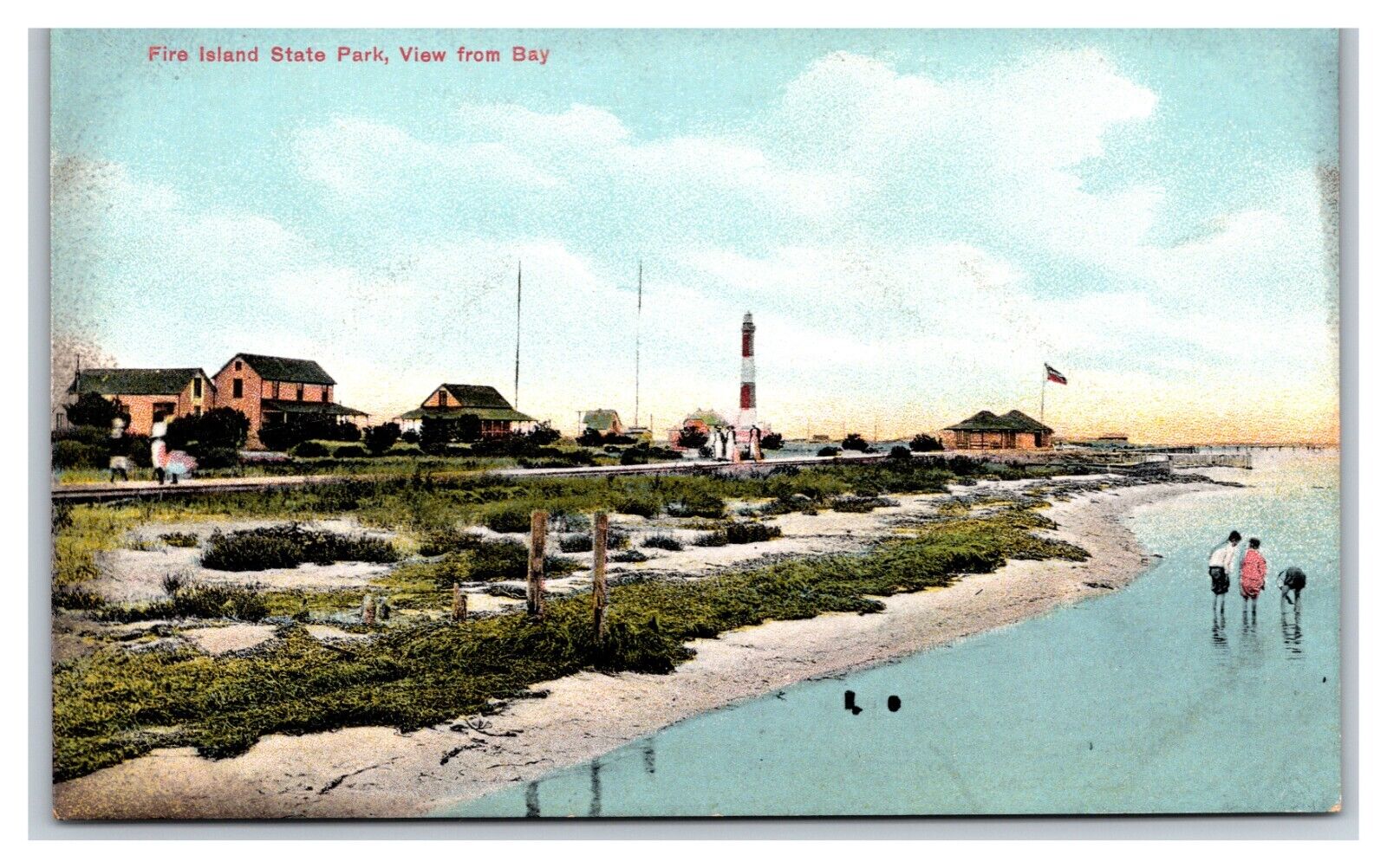 Beach View From Bay Fire Island State Park Long Island NY UNP  DB Postcard V17