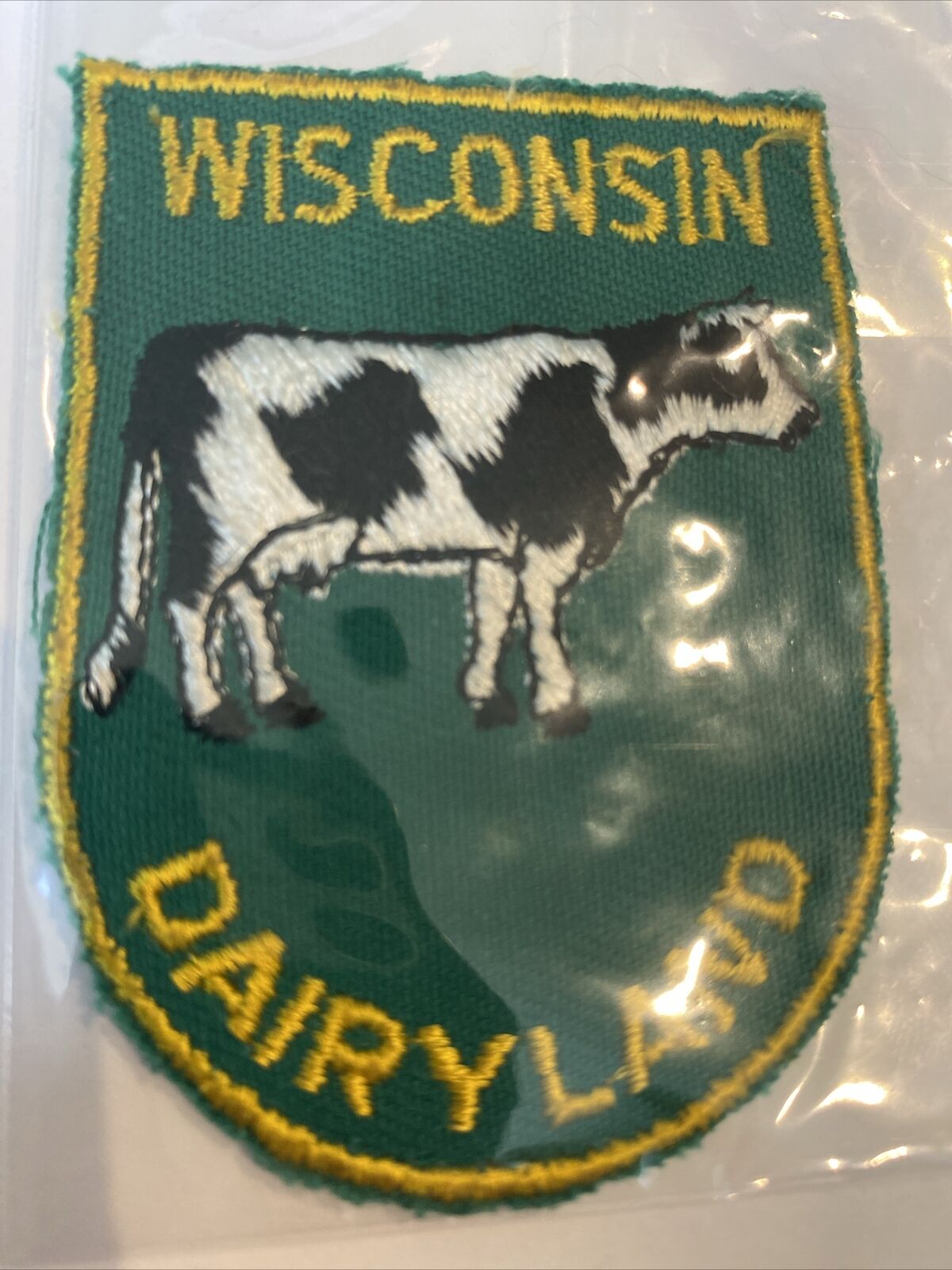 Vintage State Of Wisconsin Dairyland Souvenir Patch.  Never Used
