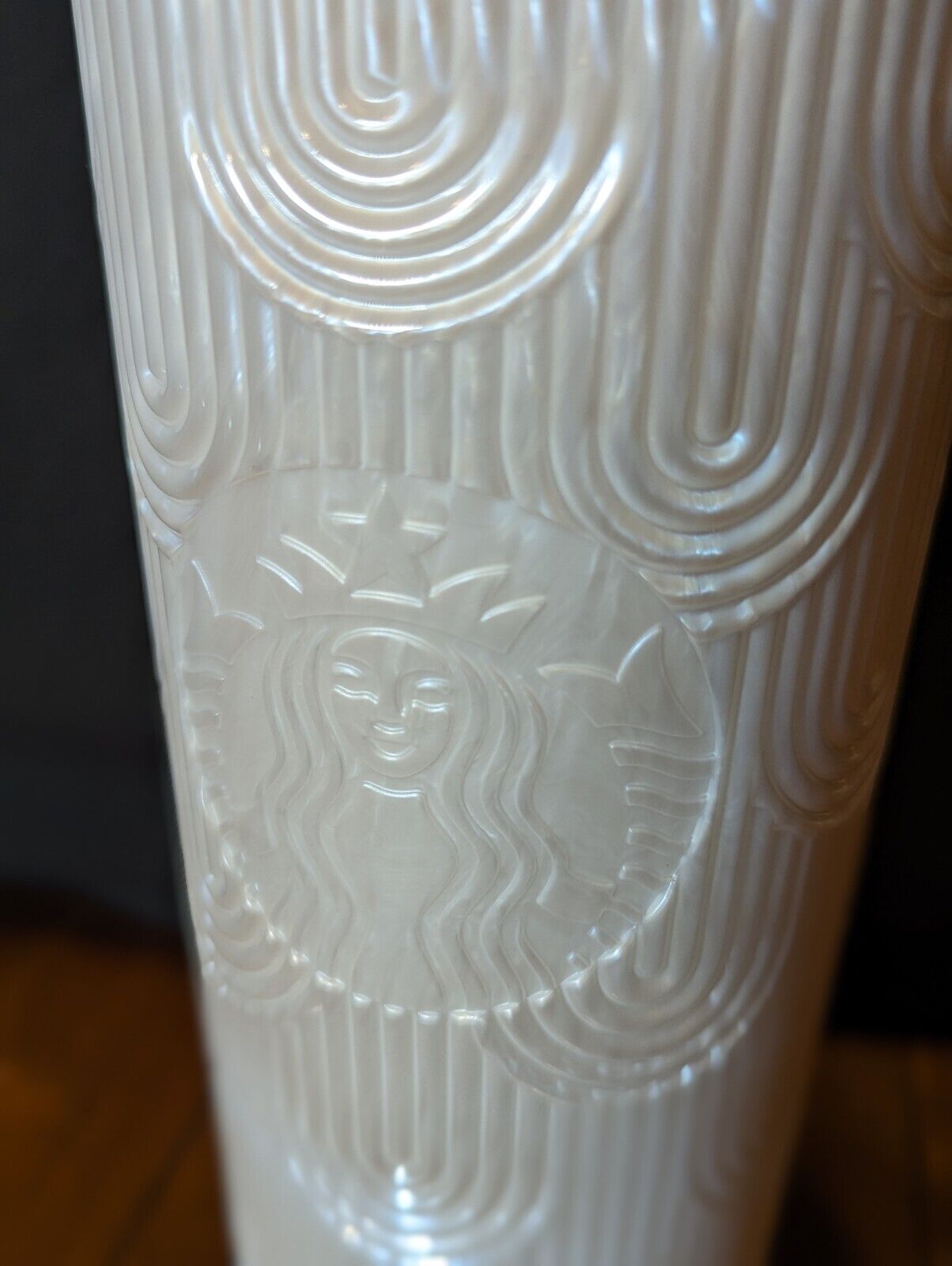 Starbucks Mermaid Siren Shell White Plastic Cold Cup Tumbler 24oz Venti New 2023