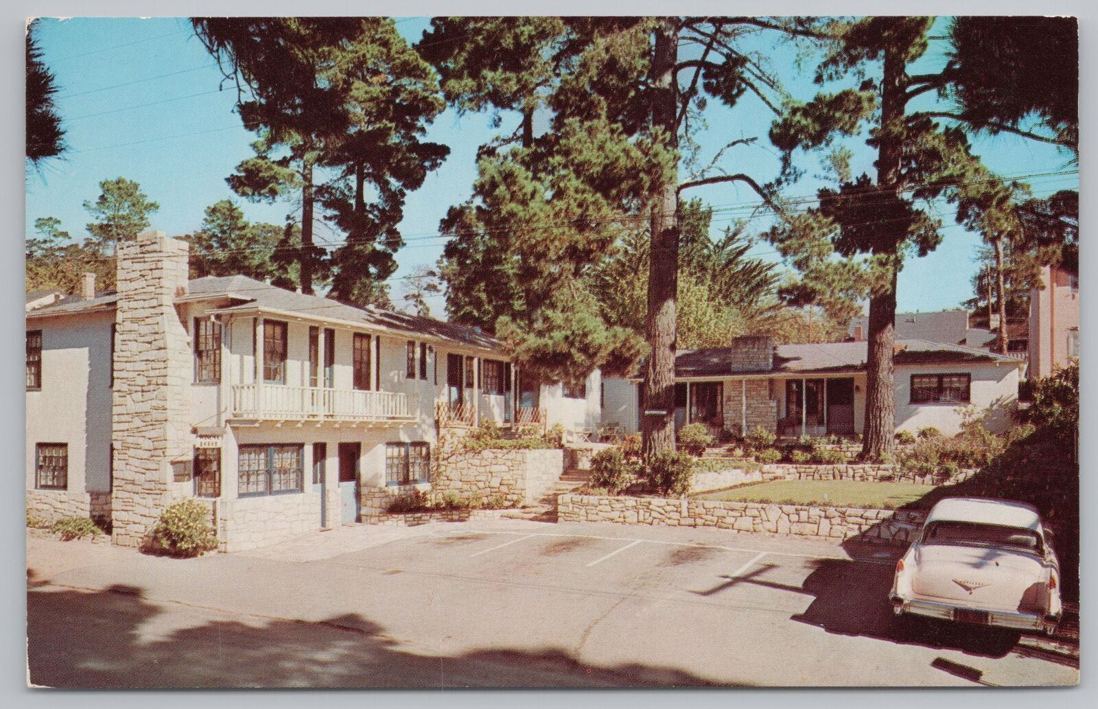 Carmel by the Sea California~Winona Lodge~Apartments~Classic Car~1950s Postcard