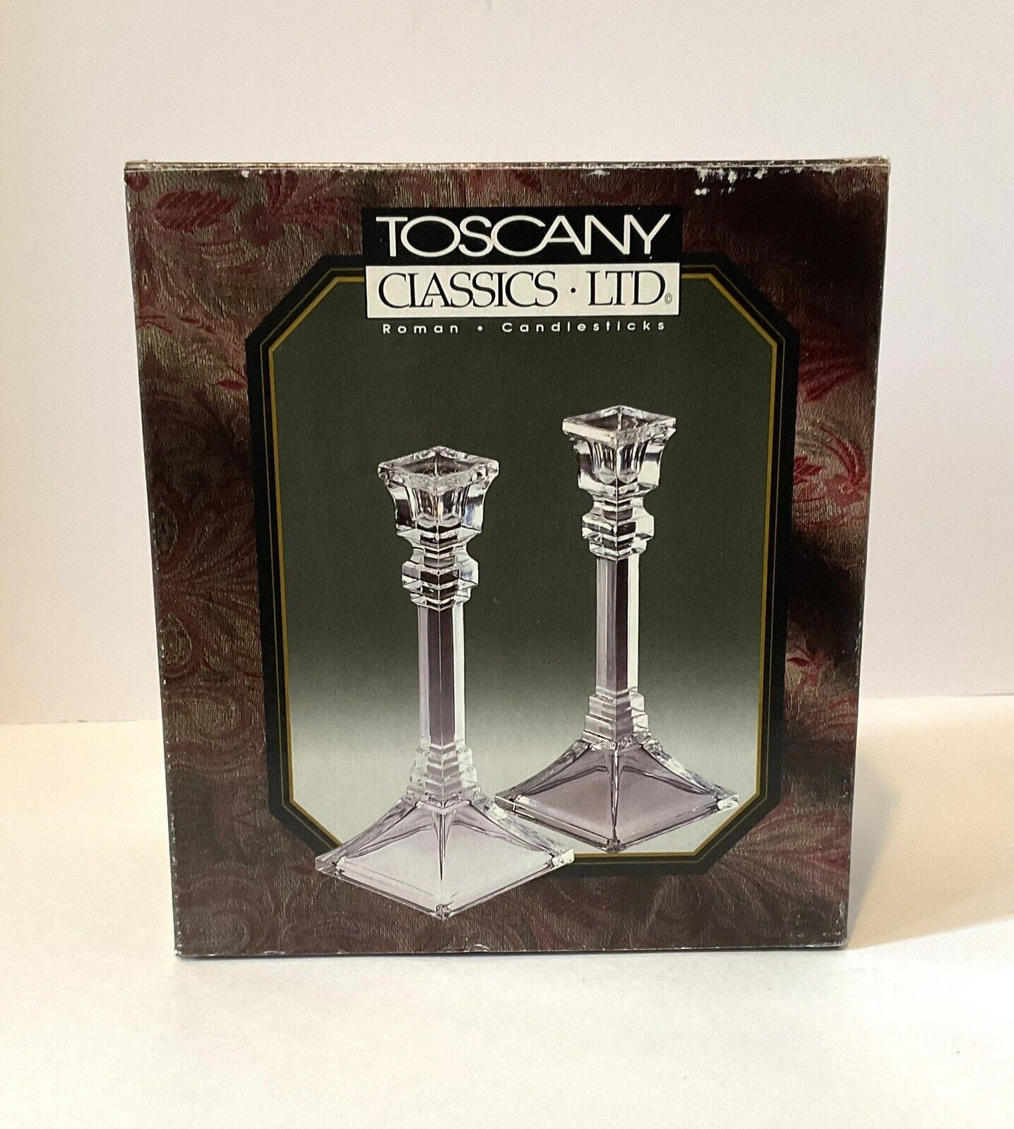 The Toscany Collection Lead Crystal 8” Roman Candlestick Holder Made In USA