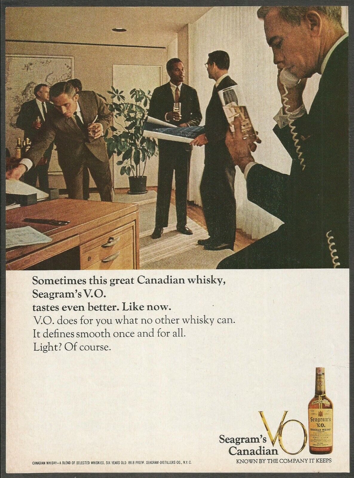 SEAGRAM\'S VO Canadian Whisky -1965 Vintage Print Ad 