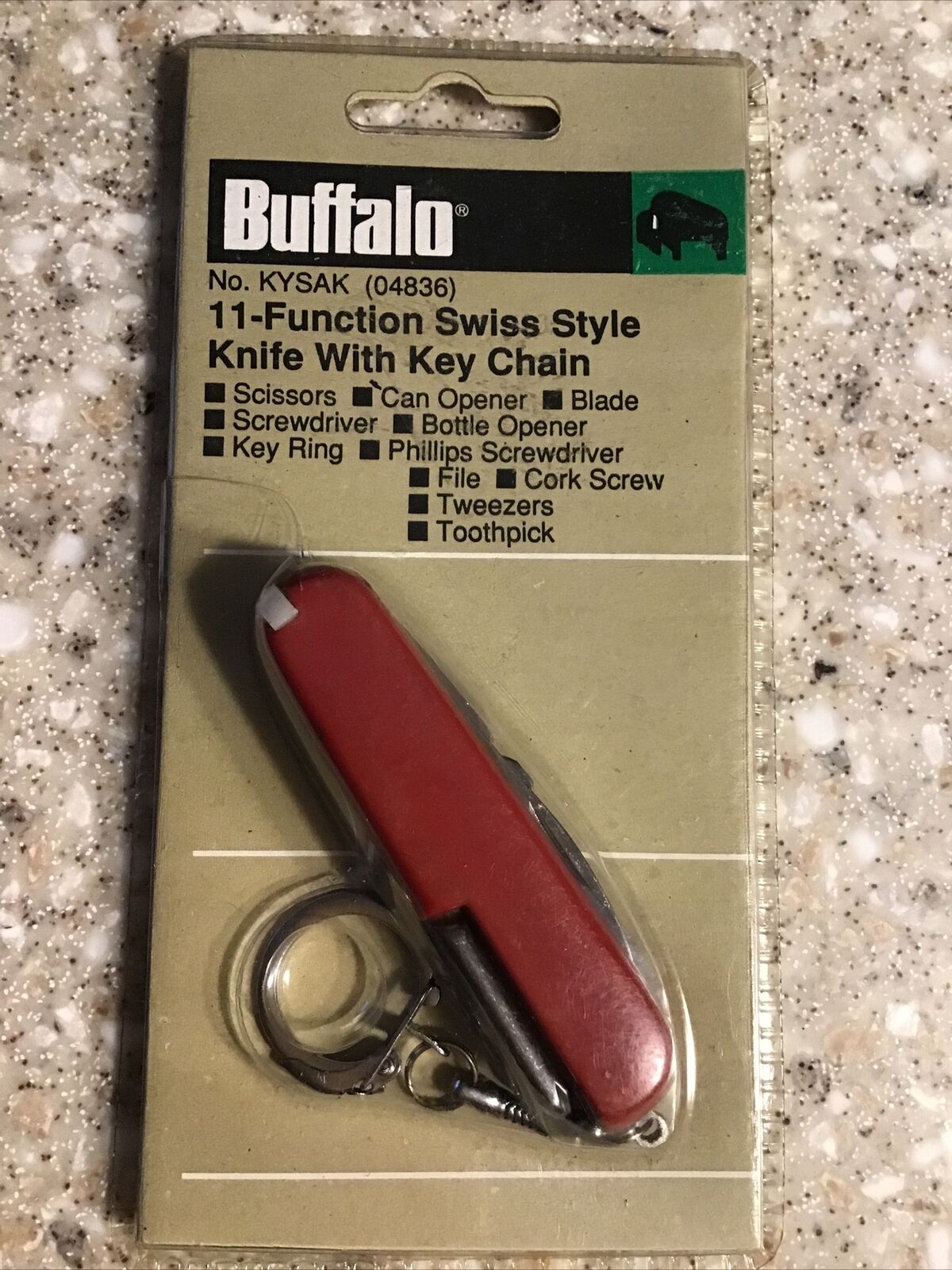 1992 Buffalo KYSAK 04836 11 function Swiss style knife  keychain 3\