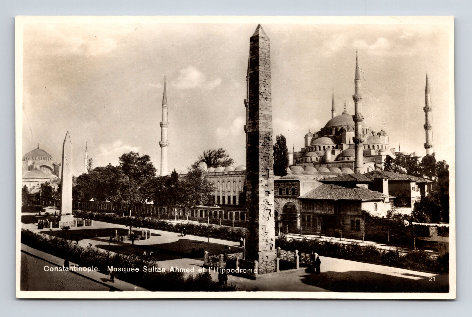 RPPC Mosque Sultan Ahmed at Hippodrome Constantinople istanbul Turkey Postcard