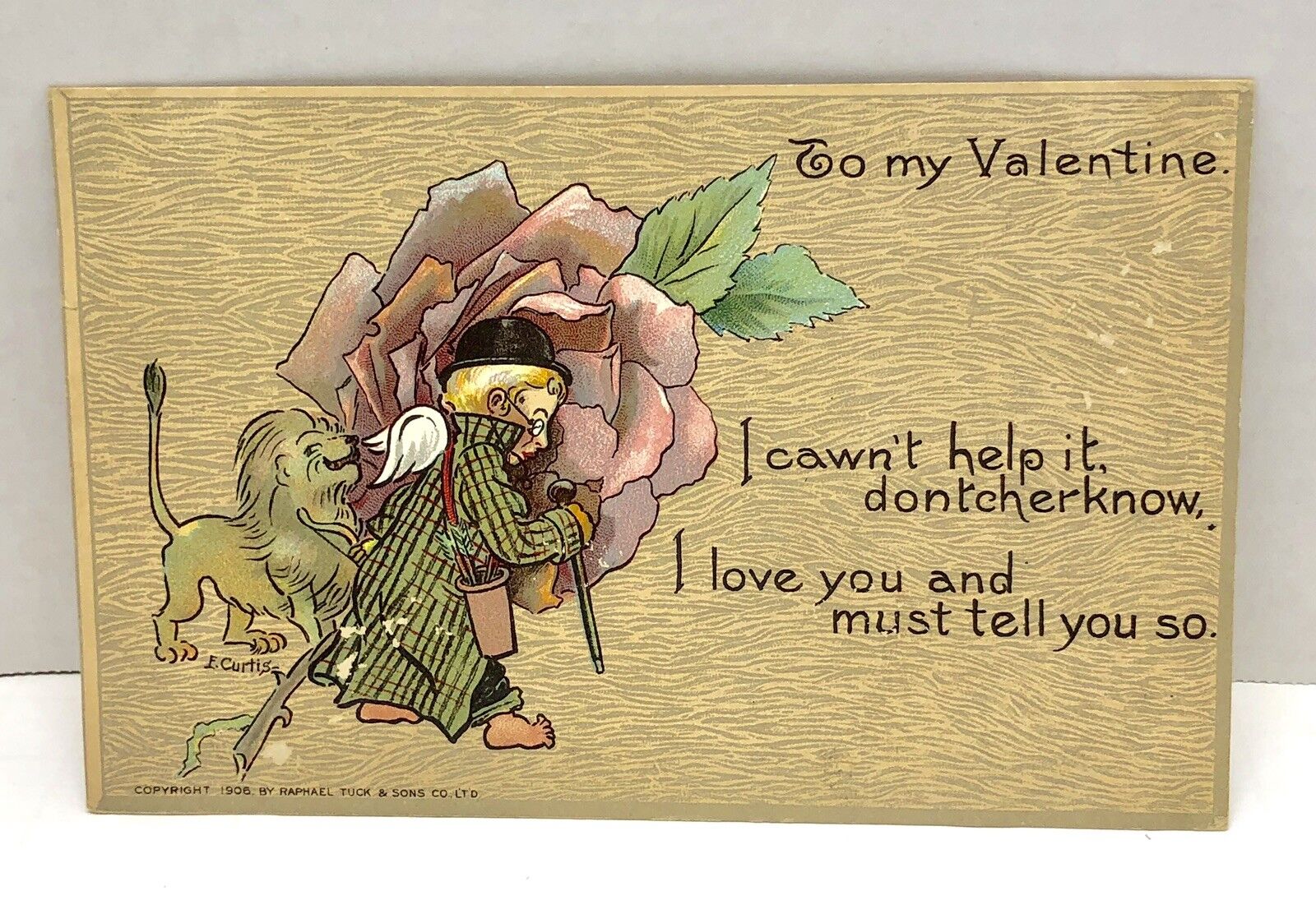 1906 Era ANTIQUE Valentine Ralphael Tuck POST CARD To My Valentine