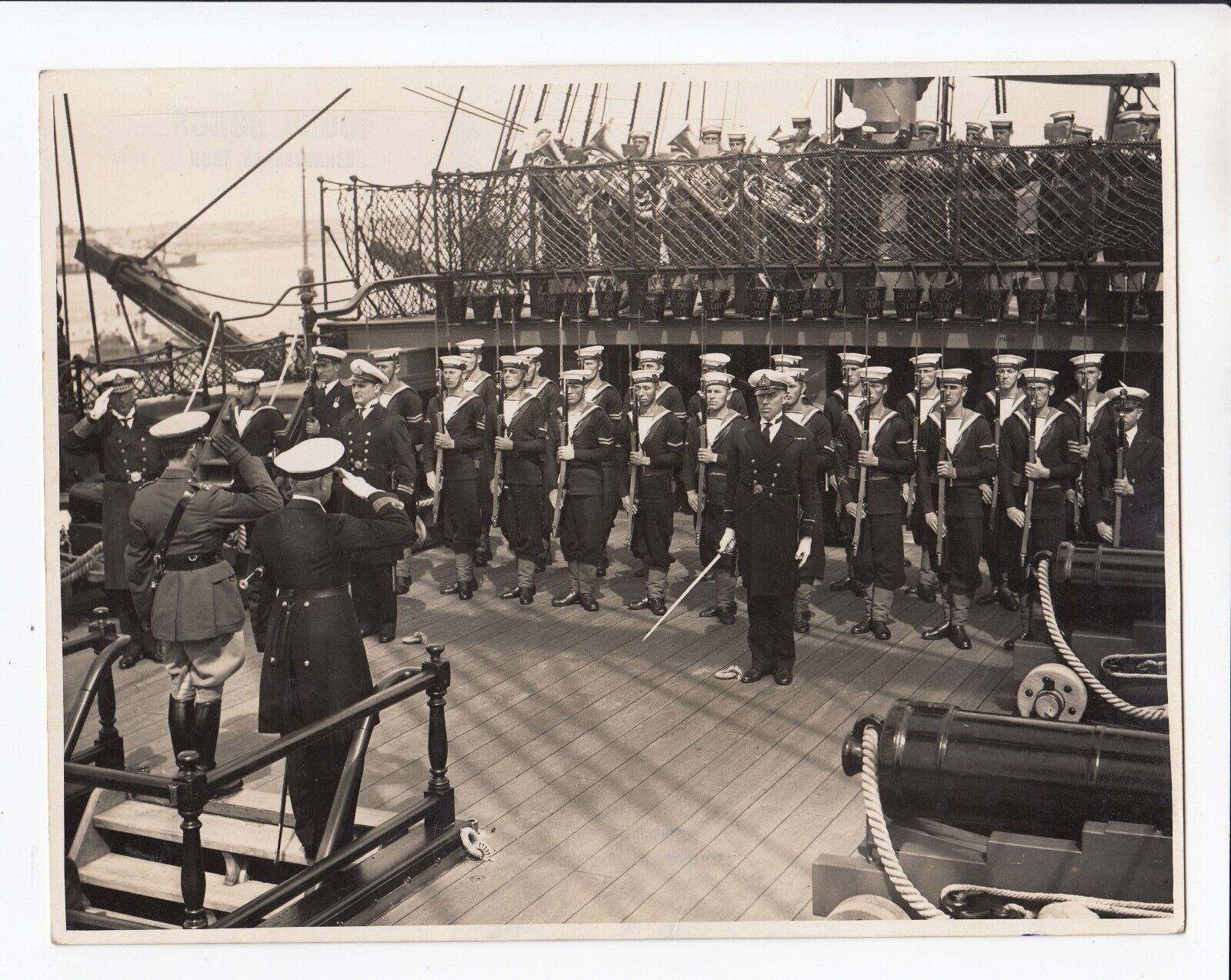 1936 Photo Admiral Sir Fisher On HMS Victory - Southsea
