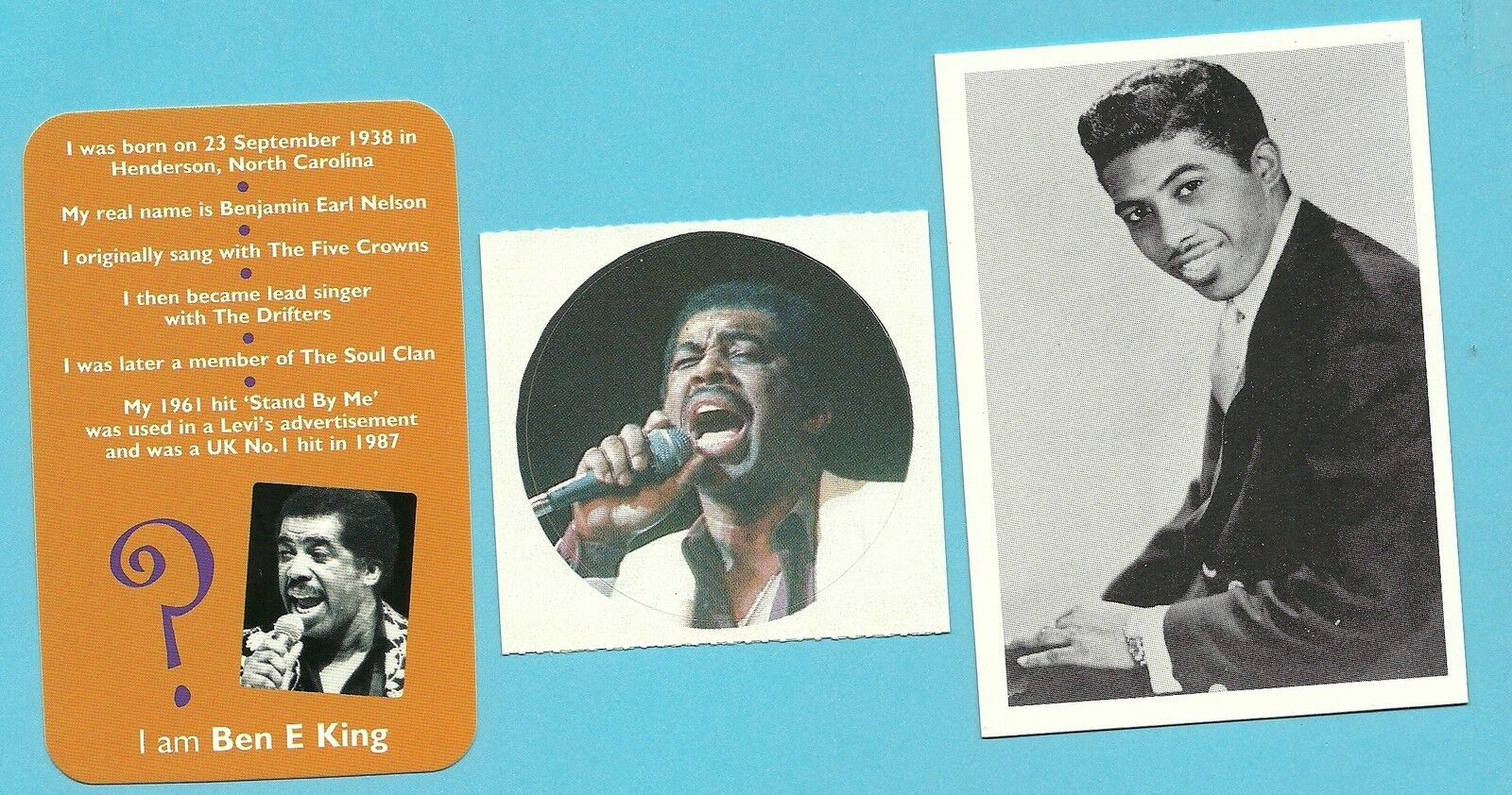 Ben E King Fab Card Collection The Drifters American soul and R&B singer BHOF