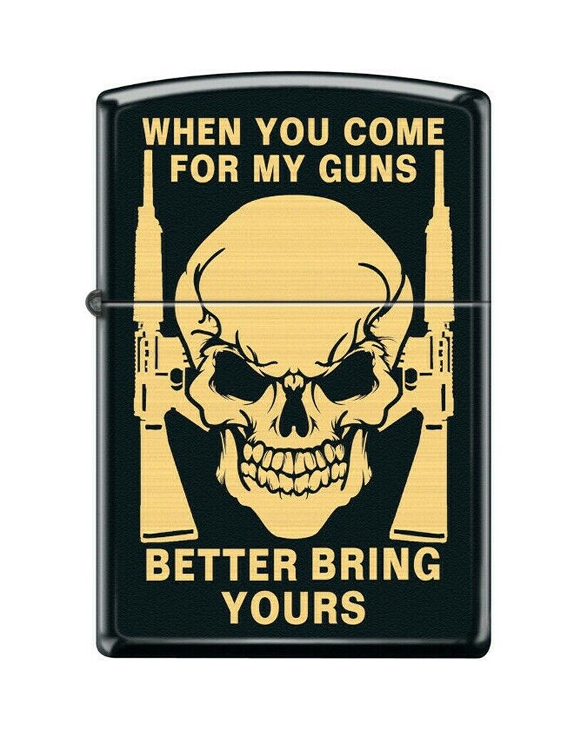 Zippo 2709 When You Come For My Guns Better Bring Yours Black Matte Lighter