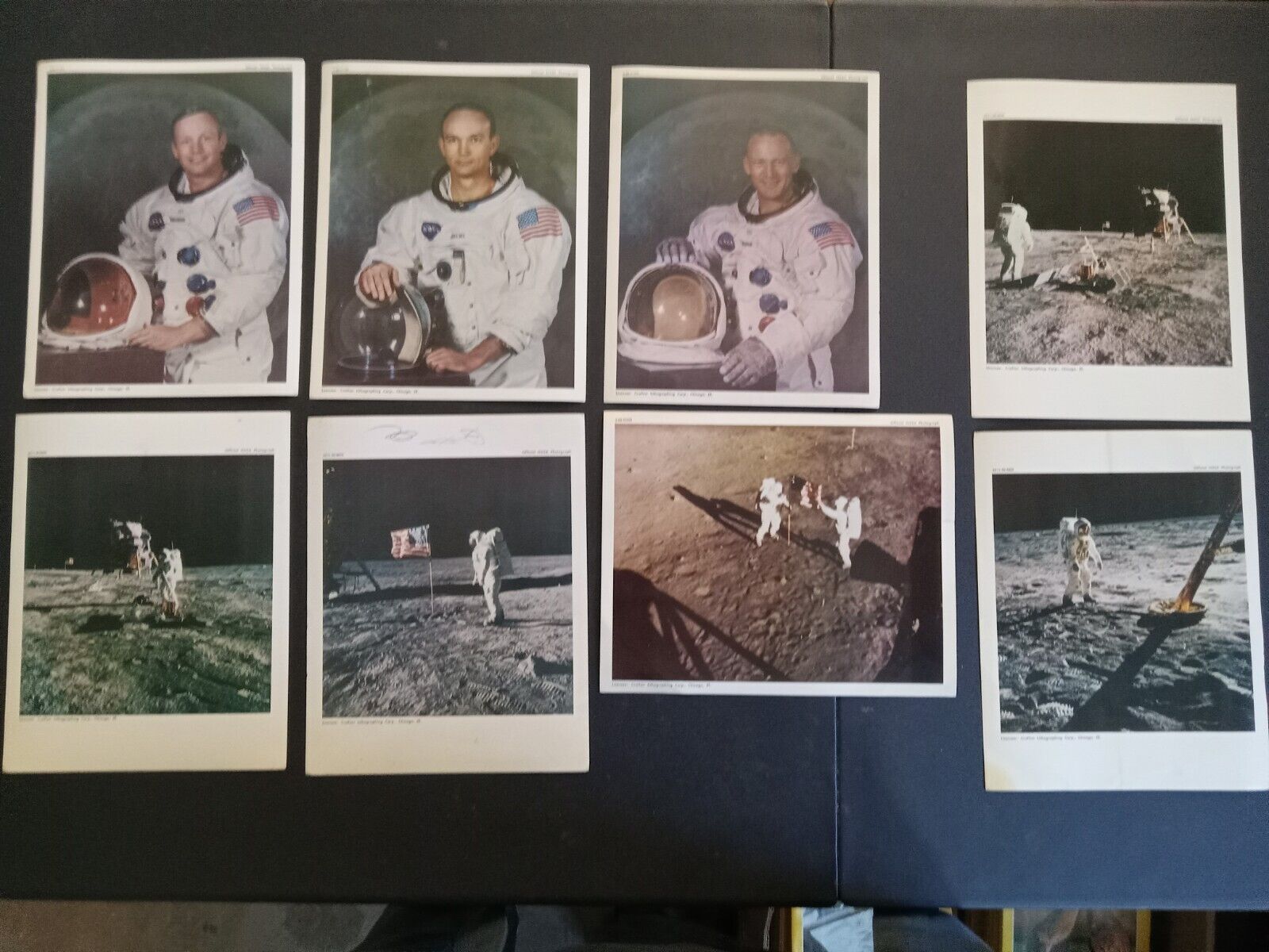 Vintage Official NASA Photographs Crofton Lithographing Corp. Apollo 11 Lot Of 8