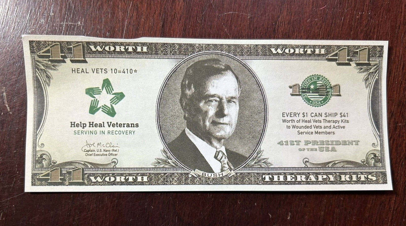 George H. W. Bush Commemorative 41 Bill - Help Heal Veterans USA