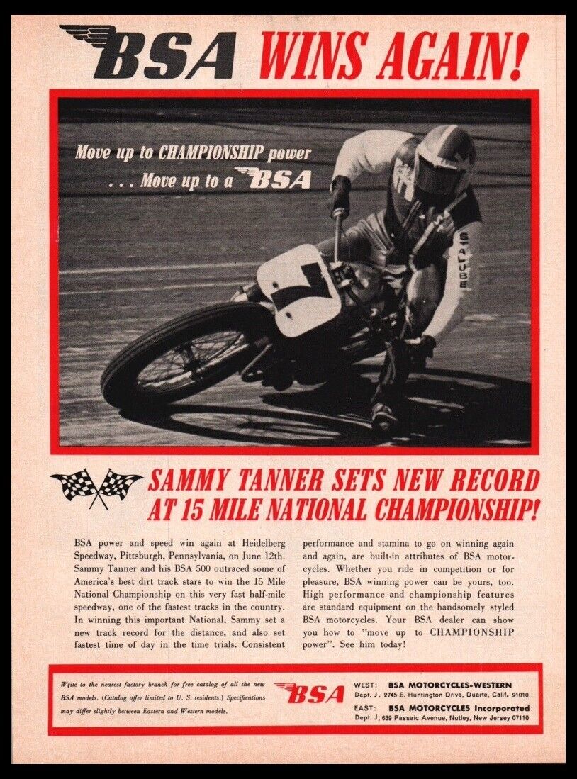1966 BSA  Motorcycle print ad /mini poster/photo-Original Vintage 1960s