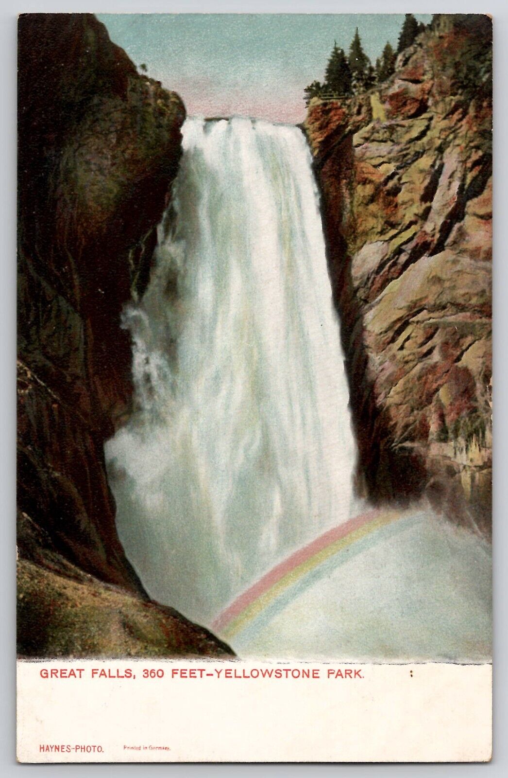 1904-06 Yellowstone National Park HAYNES UDB Great Falls Rainbow Unused Germany