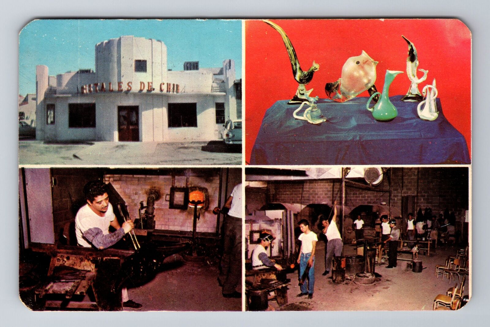 El Paso TX-Texas, Crista Les De Chihuahua, Glass Factory Vintage c1965 Postcard