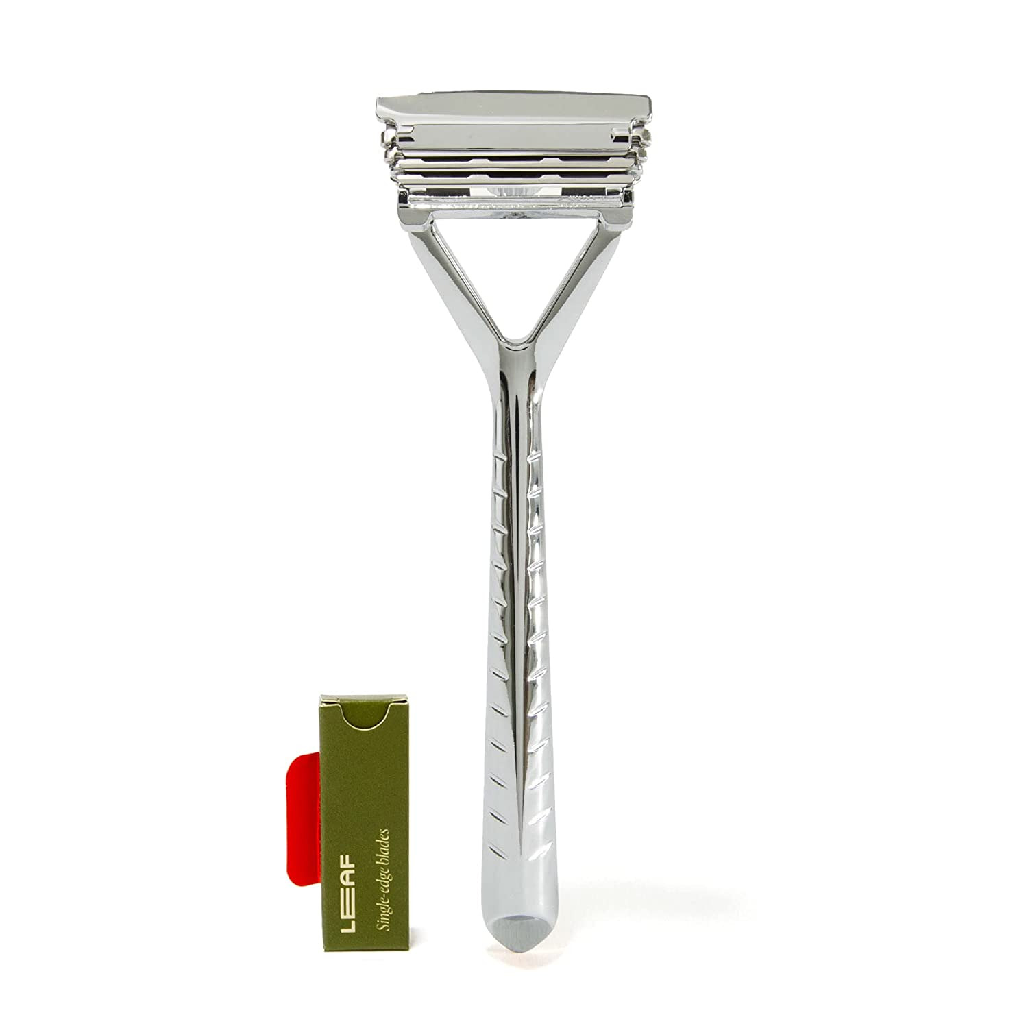 The Leaf Razor (Chrome) - Eco Friendly Body and Head Shaver with Pivoting Head
