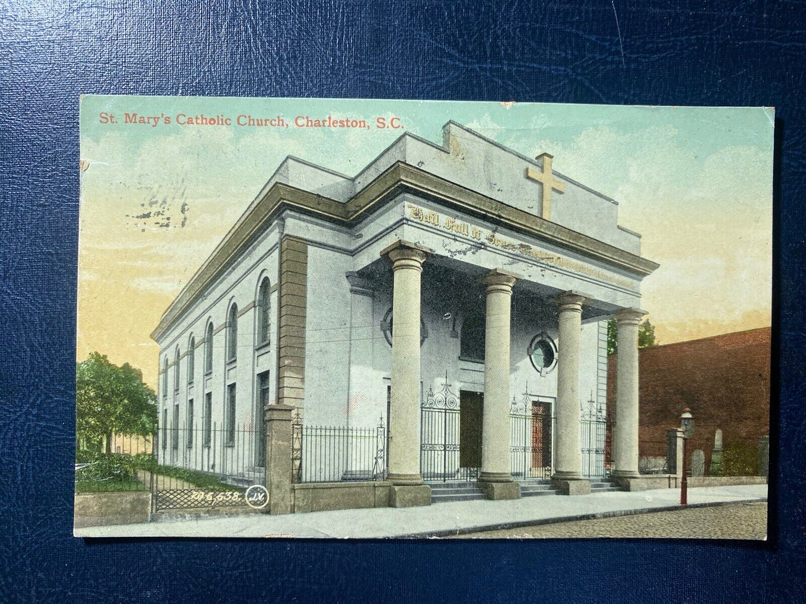 Antique VTG c1909 Postcard St. Mary’s Catholic Church Charleston RPPC Old South