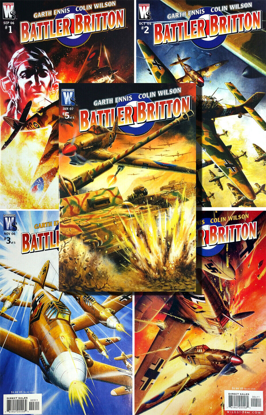 BATTLER BRITTON #1- #5  (2006) Wildstorm 50th Anniversary Miniseries Set