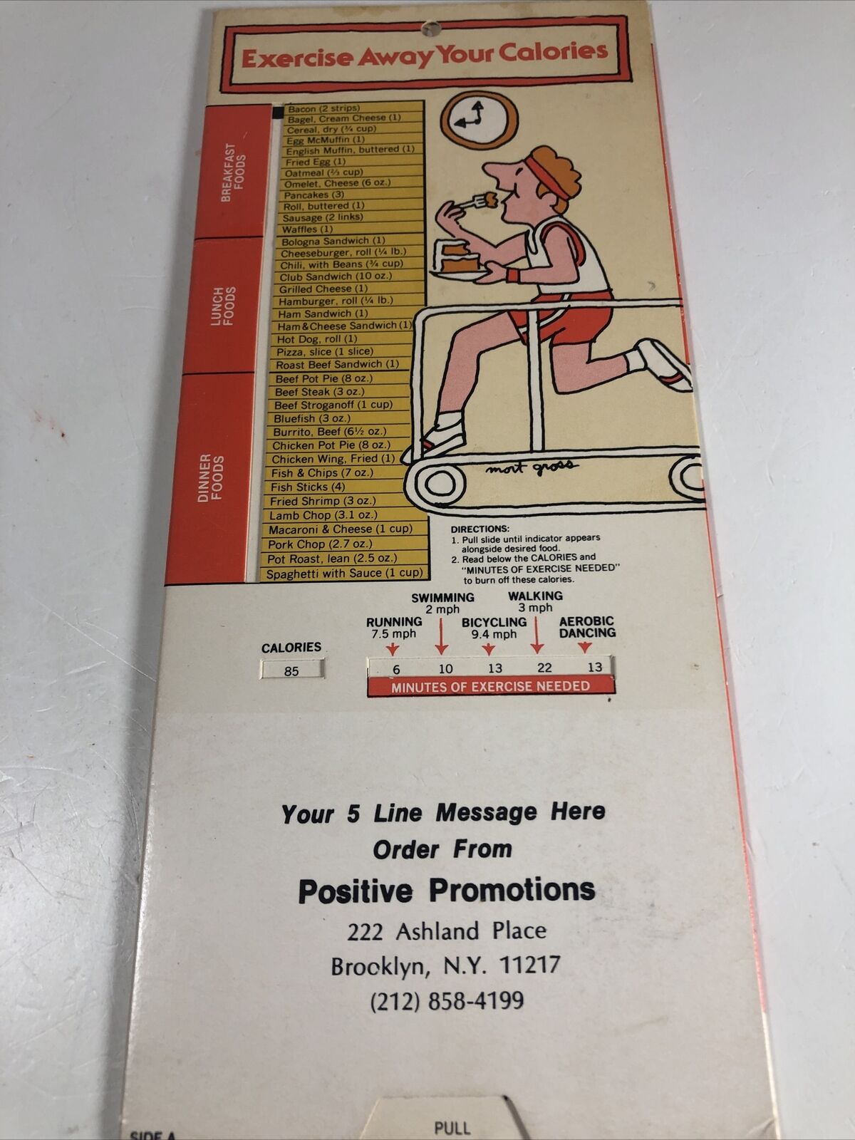 Vintage Exercise Away Your Calories Slide Calorie Counter 1983 Promotional 