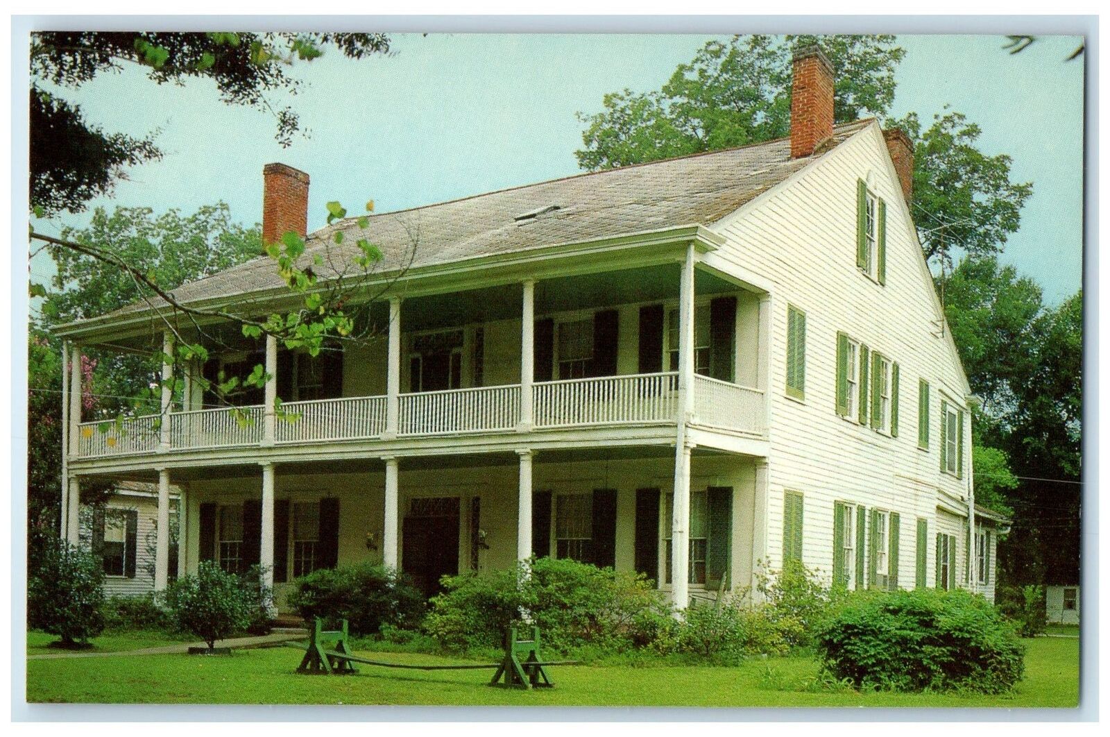 c1950 Disharoon Home House Building Terrace Port Gibson Mississippi MS Postcard