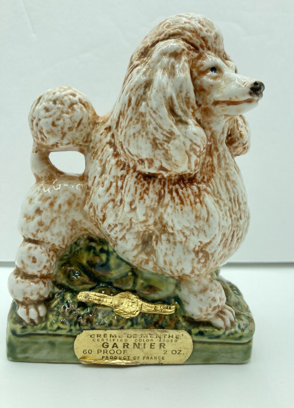 Vtg Ceramic Poodle Decanter Italy Garnier Liqueur