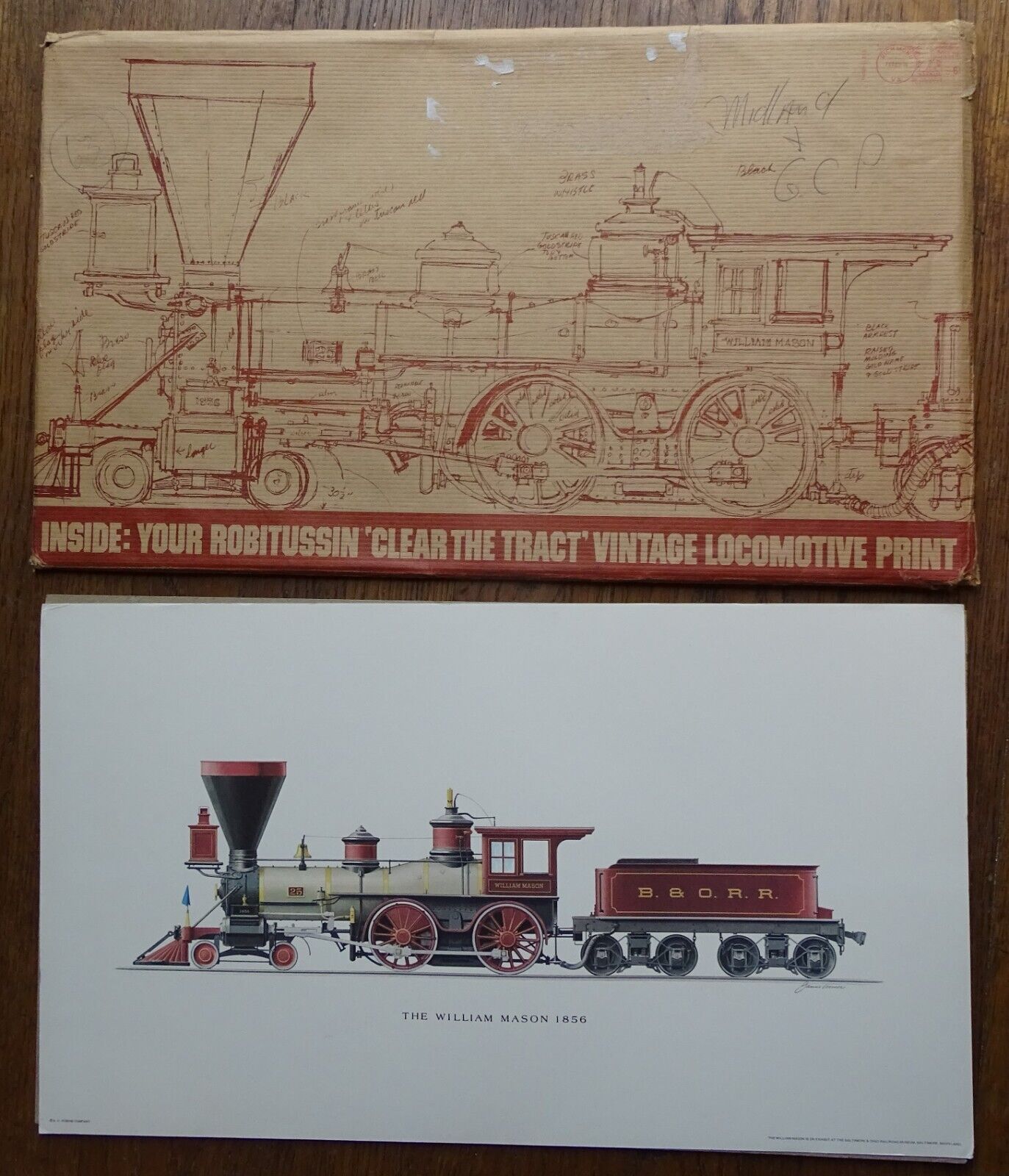 Robitussin 'Clear The Tract' Vintage Locomotive Print The William Mason By Womer
