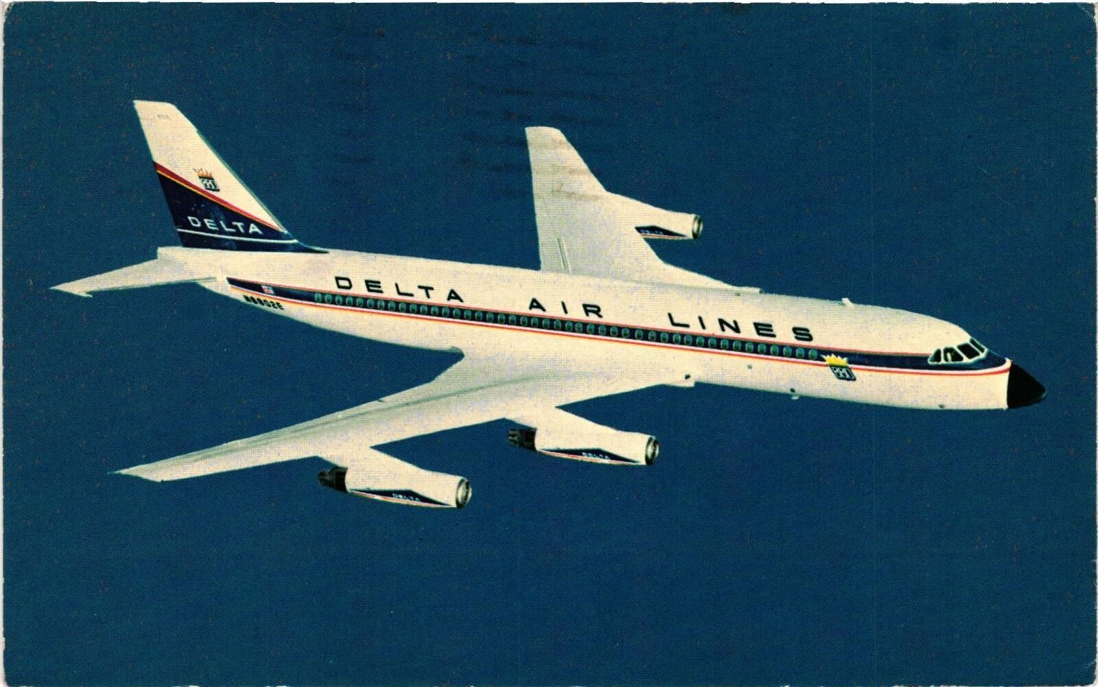 Vintage Postcard- Delta Air Lines Jet. 1960s