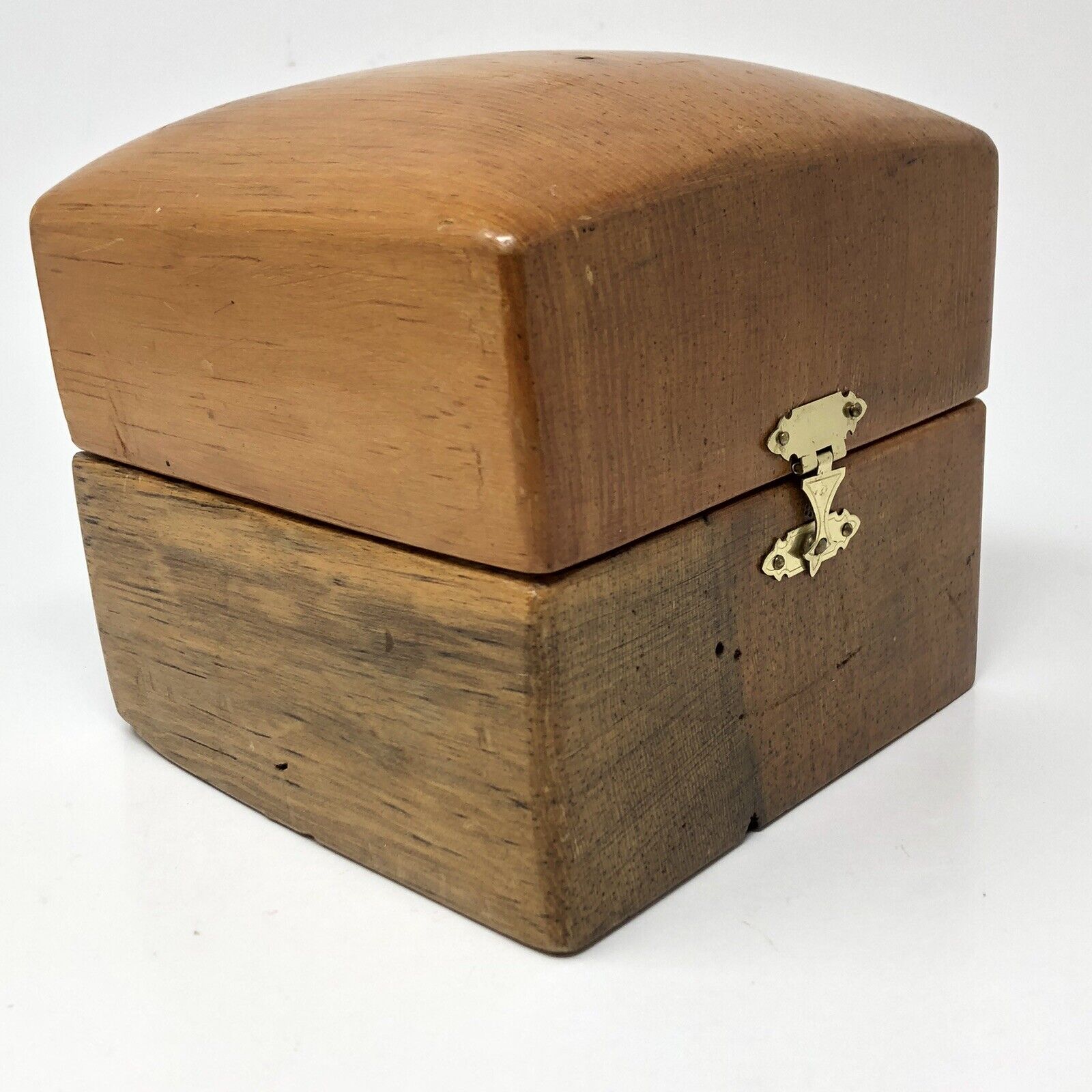 Handcrafted Wood Box Trinket Keepsake Storage Turned Hinged Farm Chic Shabby