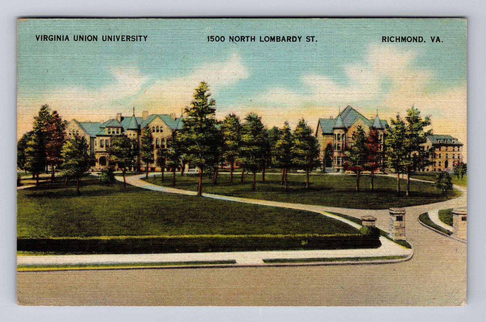 Richmond VA-Virginia, Virginia Union University, Antique Vintage c1948 Postcard