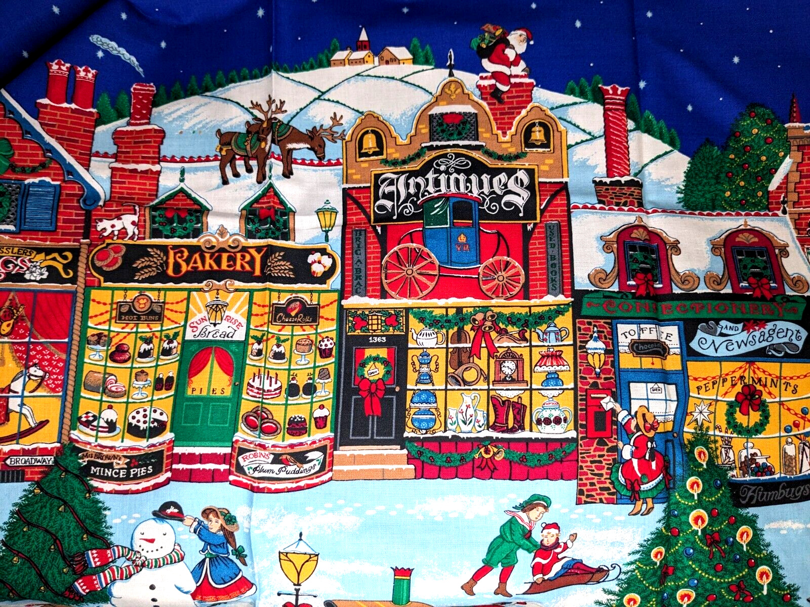 Vintage Sharon Kessler Concord Fabrics Victorian Christmas Village 1993 DOUBLE