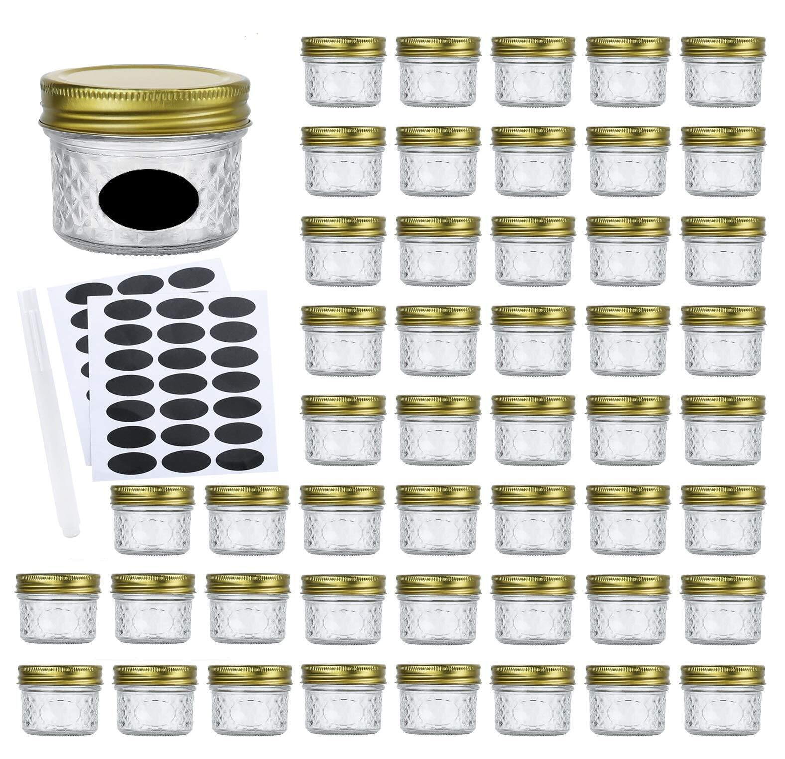 4Oz Glass Jars with Regular LidsMini Wide Mouth Mason JarsClear Small Canning