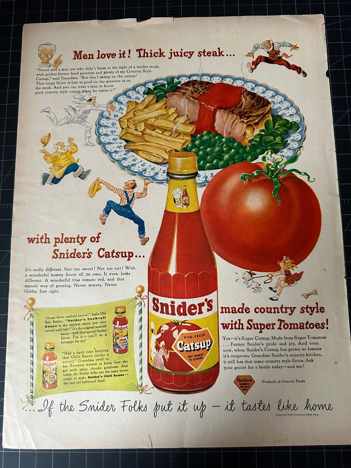 Vintage 1948 Snider’s Catsup Print Ad