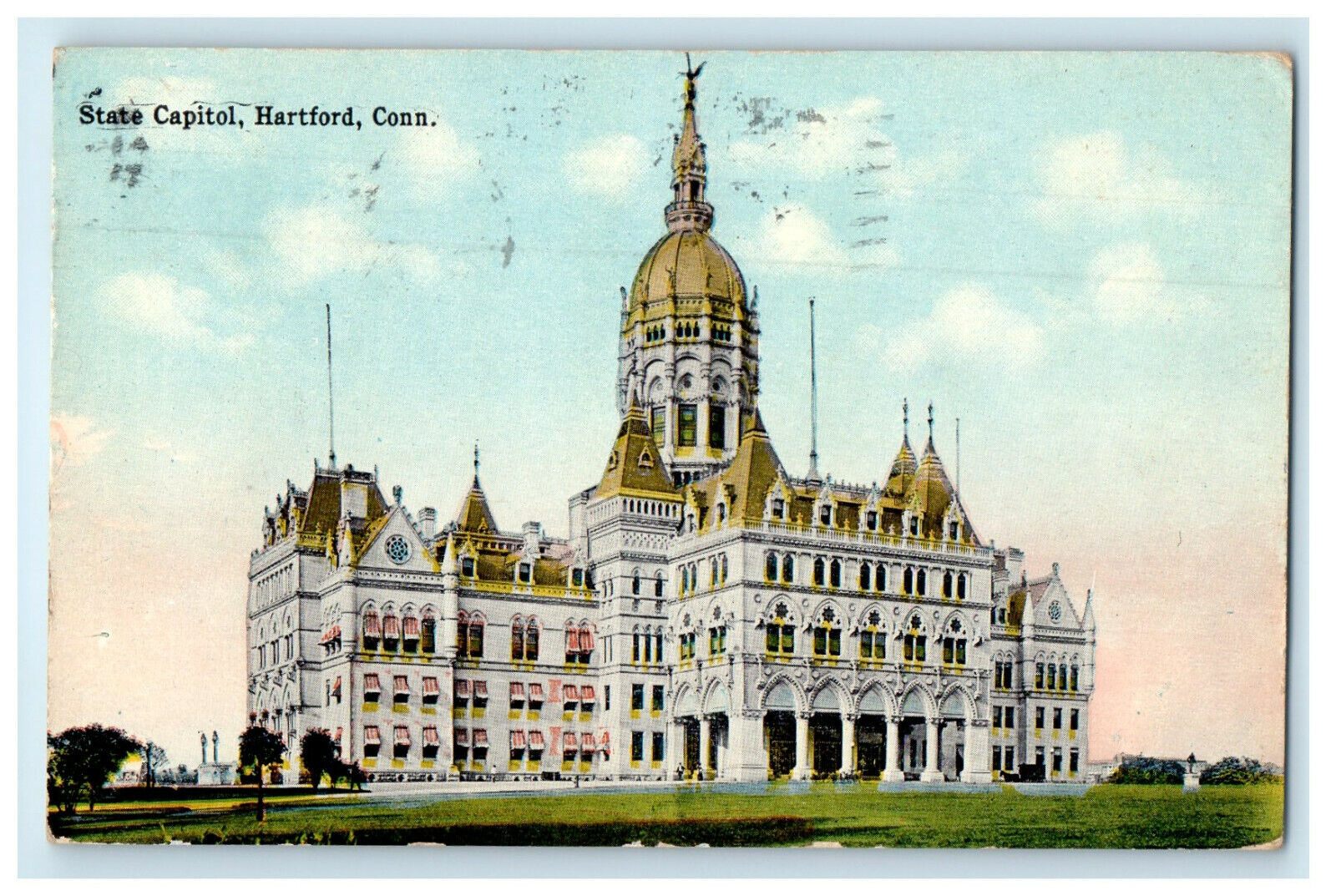1915 State Capitol Hartford Connecticut CT Antique Posted Postcard