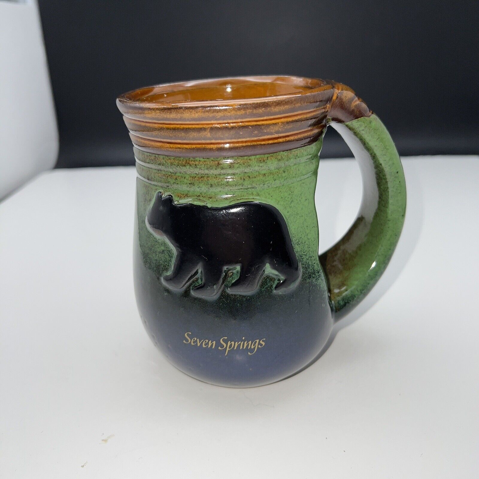 Seven Springs 3D Bear Pottery Mug 18 oz.