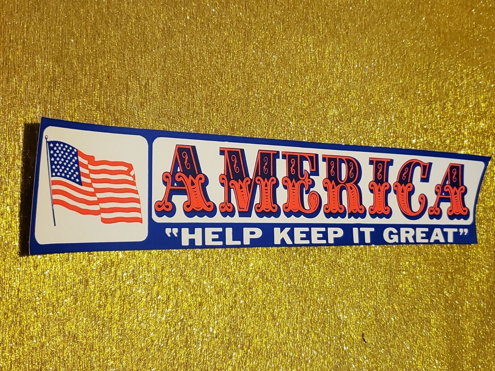 America Help Keep It Great Vintage New Old Stock Bumper Sticker Fantastic Colors