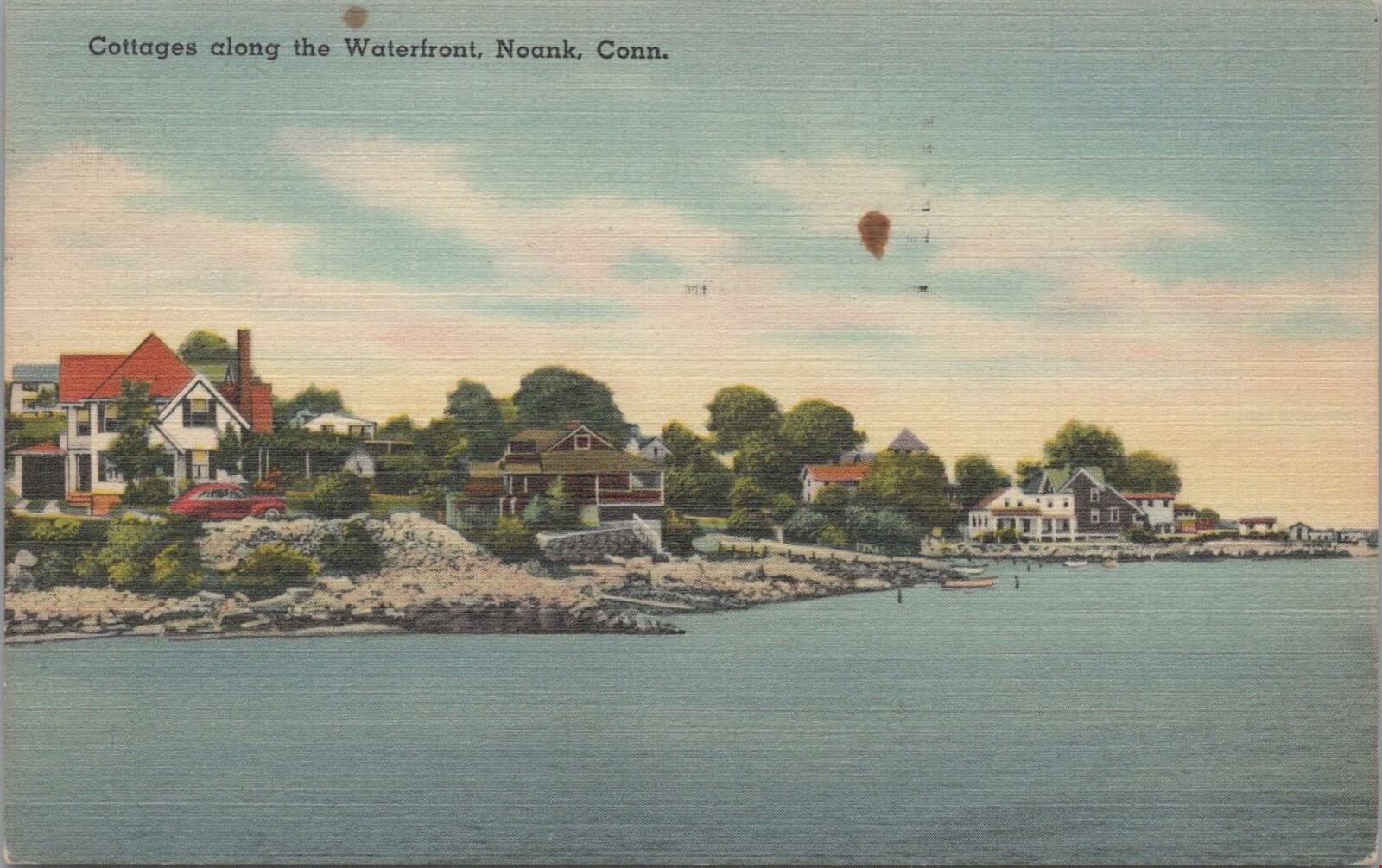 Postcard Cottages Along the Waterfront Noank CT 