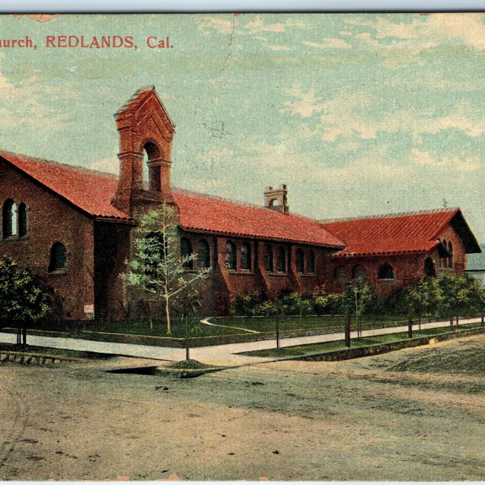 c1910s Redlands, CA Unitarian Christian Church Postcard San Bernardino Cal A170