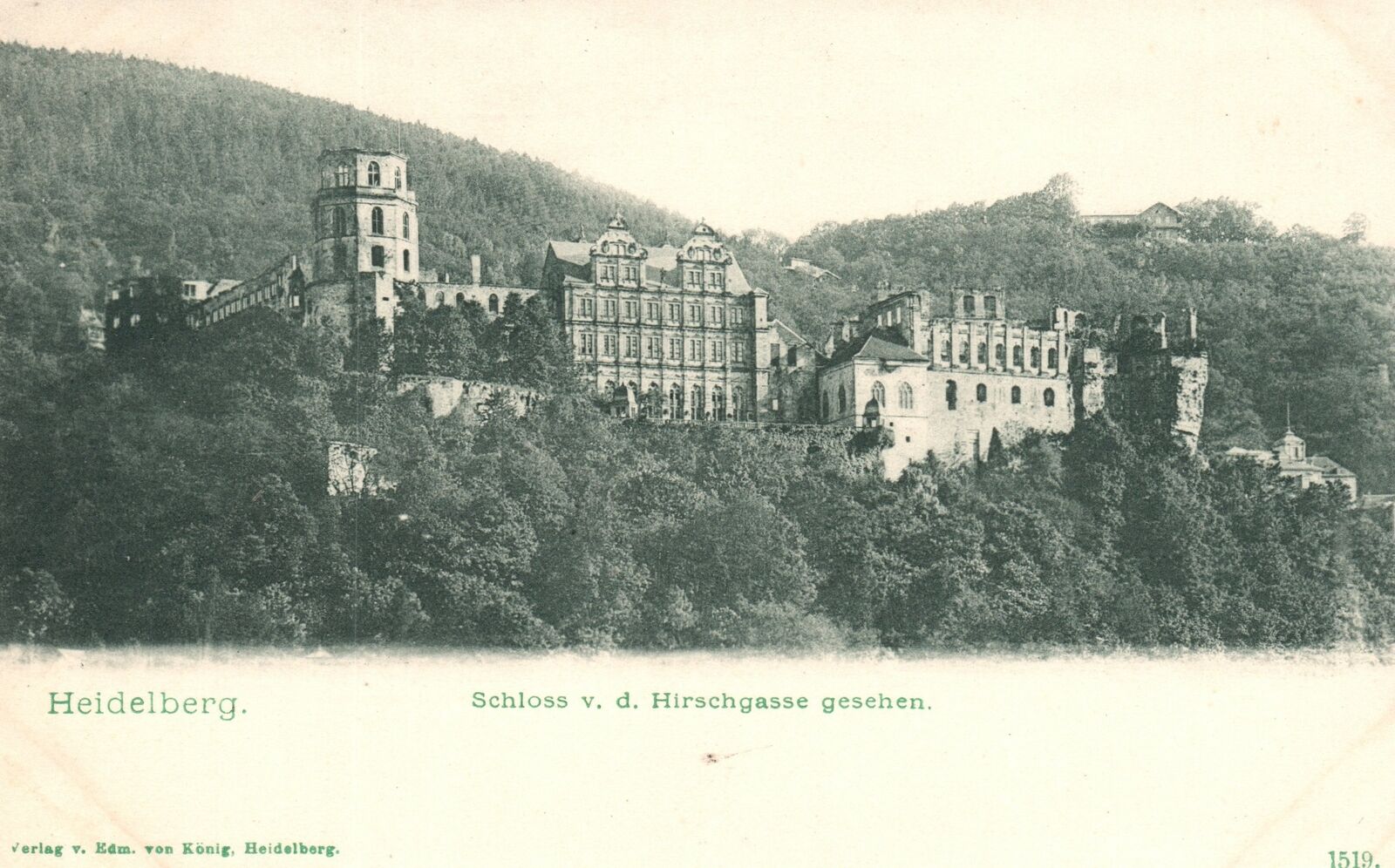 Heidelberg Germany, c1900 Schloss V. D. Hirschgasse Gesehen Castle Postcard
