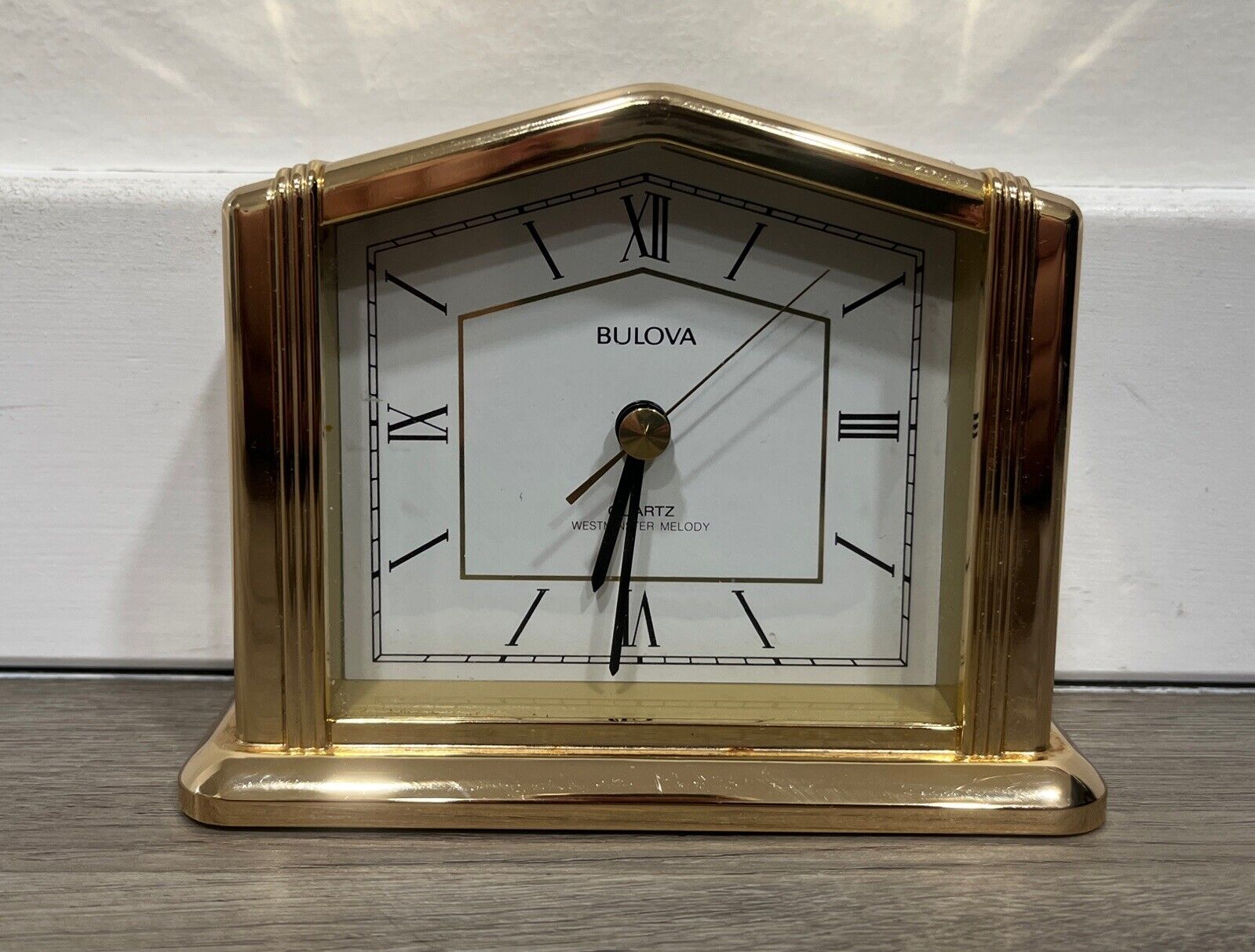 Vintage • Bulova • 4” Gold Tone Alarm Working Clock Japan No. 4RH675