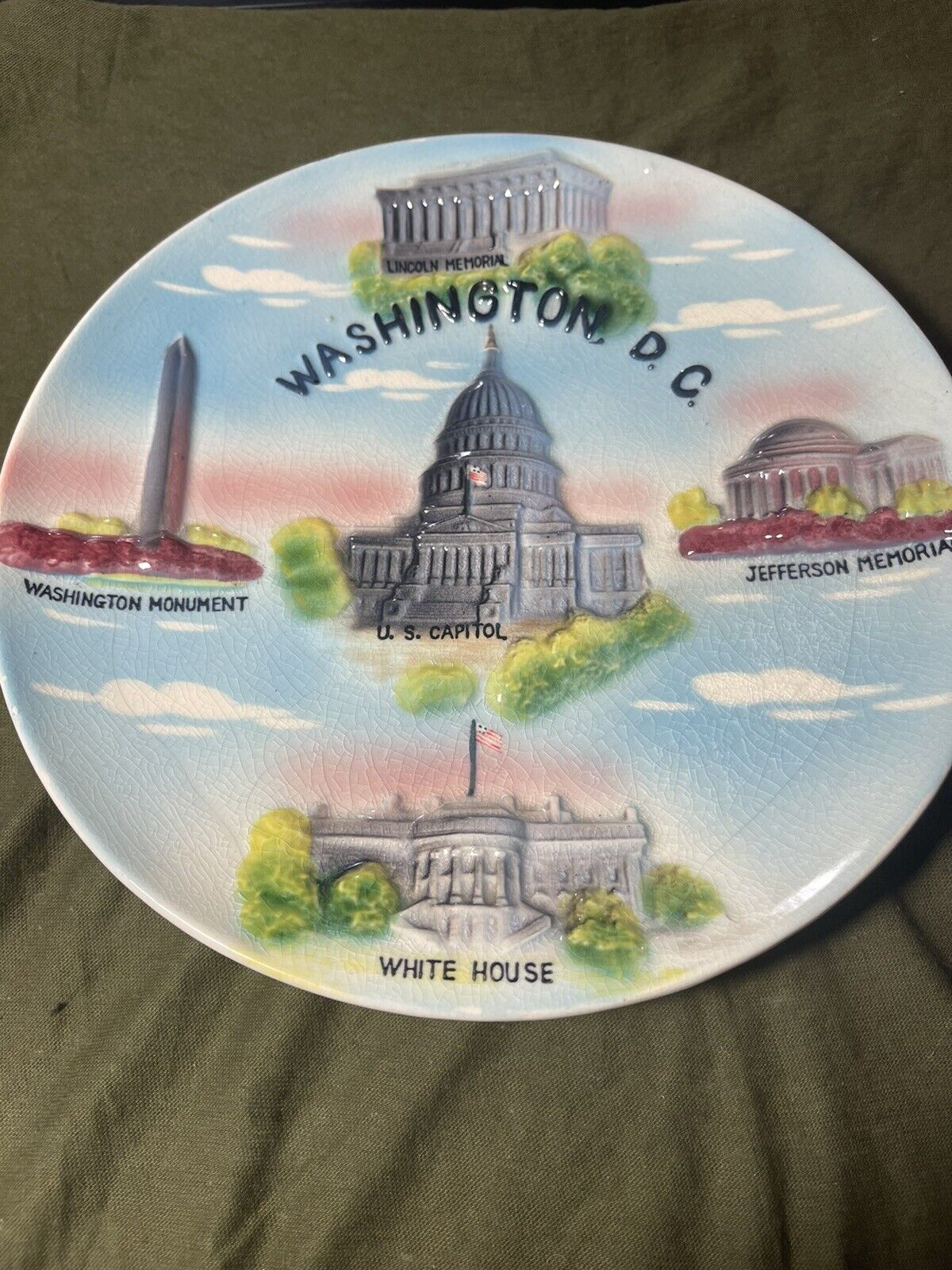Washington DC collectors plate.  Marked G Nov. Co Japan.  9.25 inch diameter.