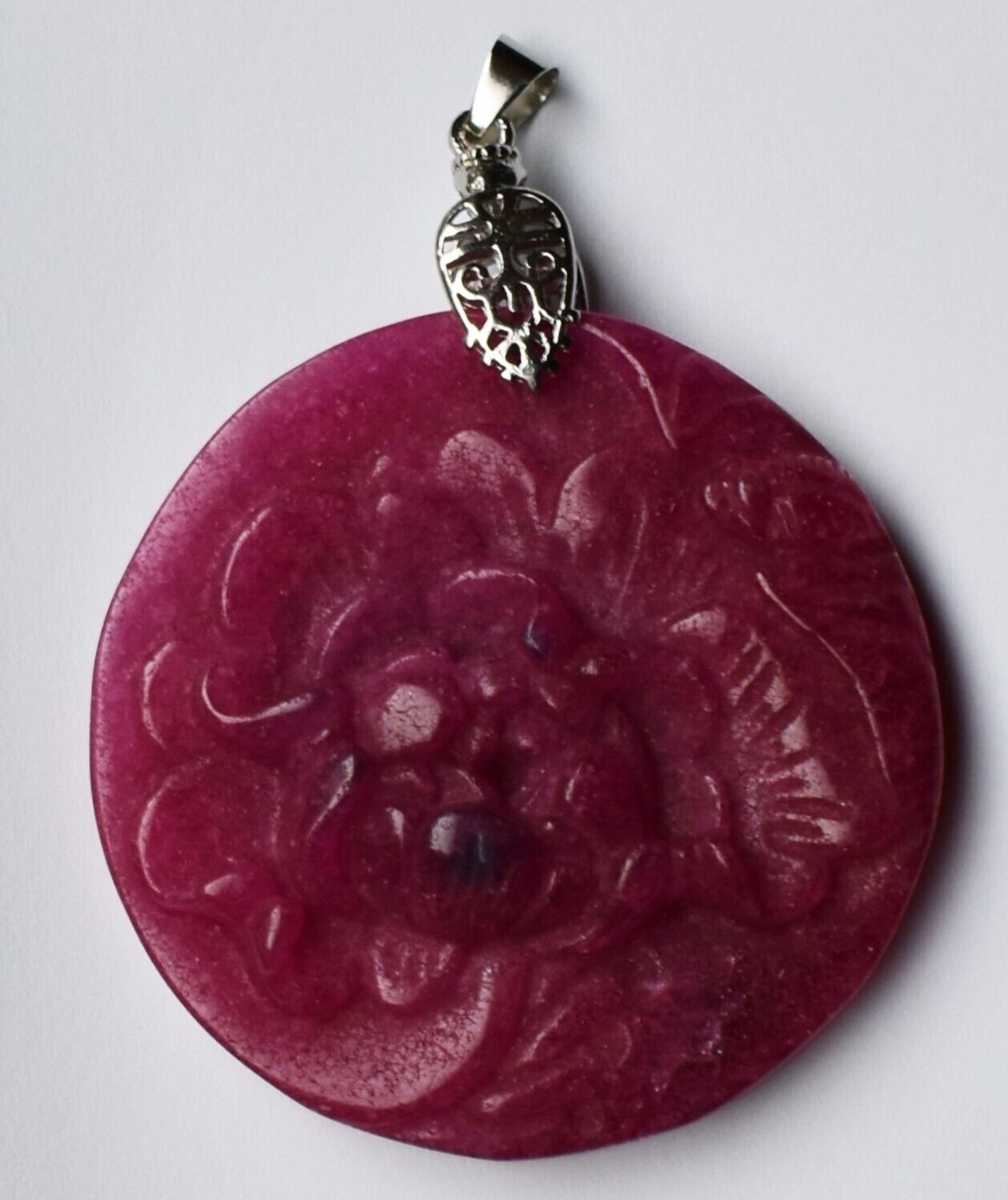 Sugilite Pendant Necklace Hand Carved Large 2 \