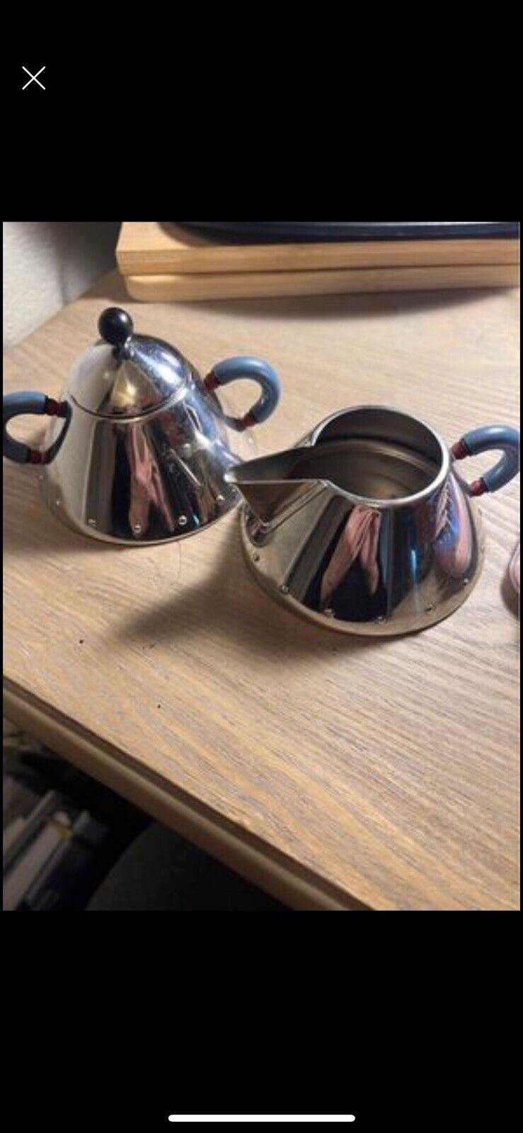 Alessi Sugar And Creamer Set Vintage Made In Italy