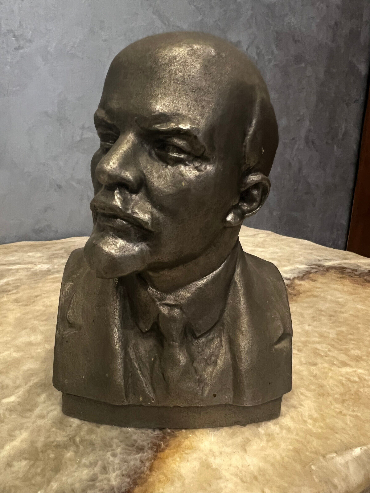 BIG Weight 1334g Bust Lenin Metal Silumin Original USSR