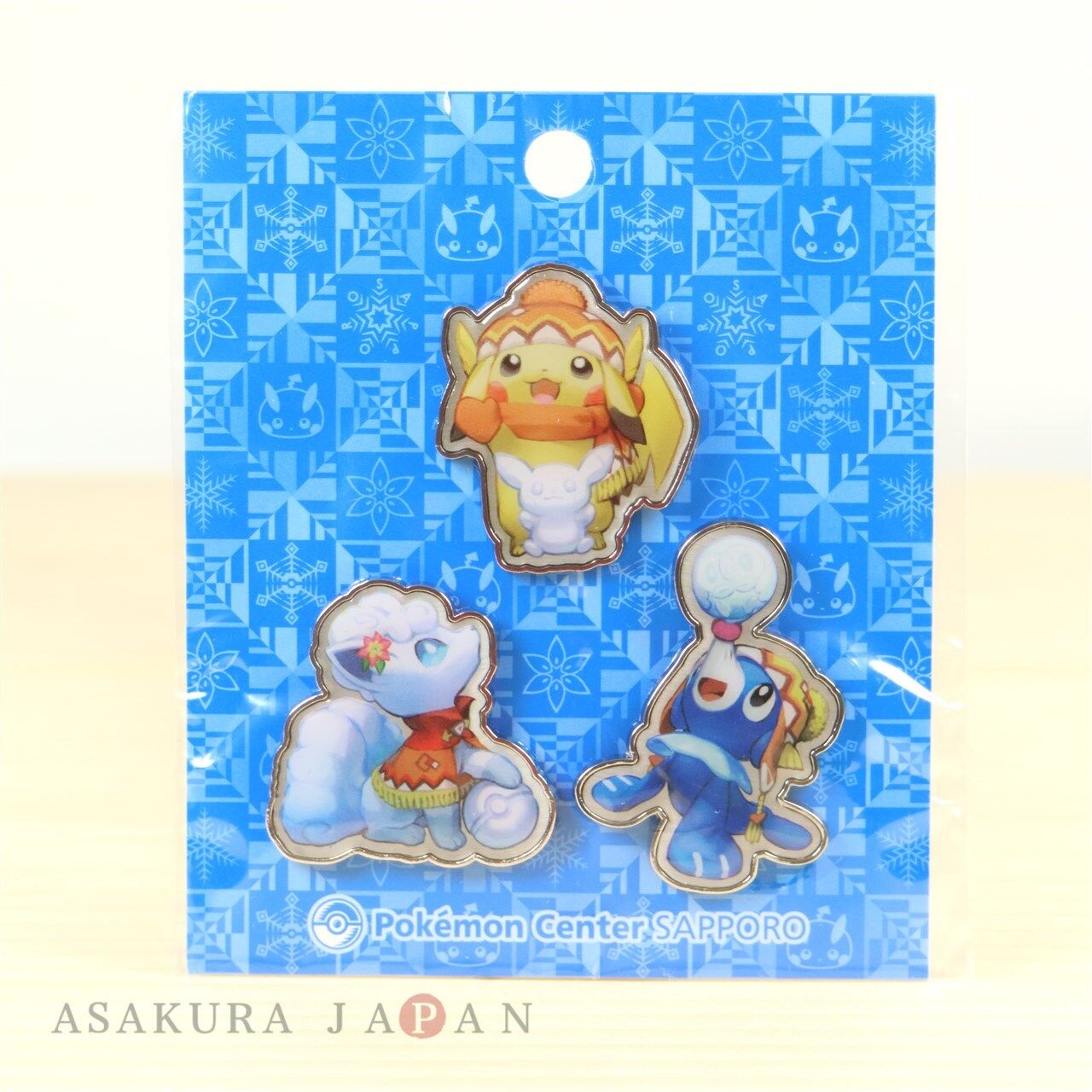 Pokemon Center Sapporo Snow Festival Pin Badge Pins Pikachu Alola Vulpix Popplio