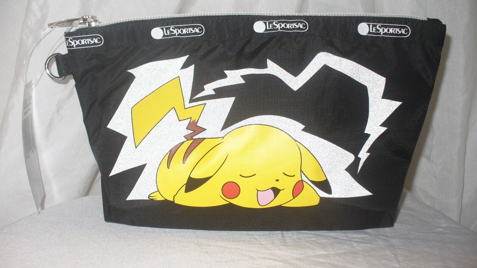 Lesportsac Pikachu Lightning Medium Sloan Cosmetic Zippered Pouch New With Tags