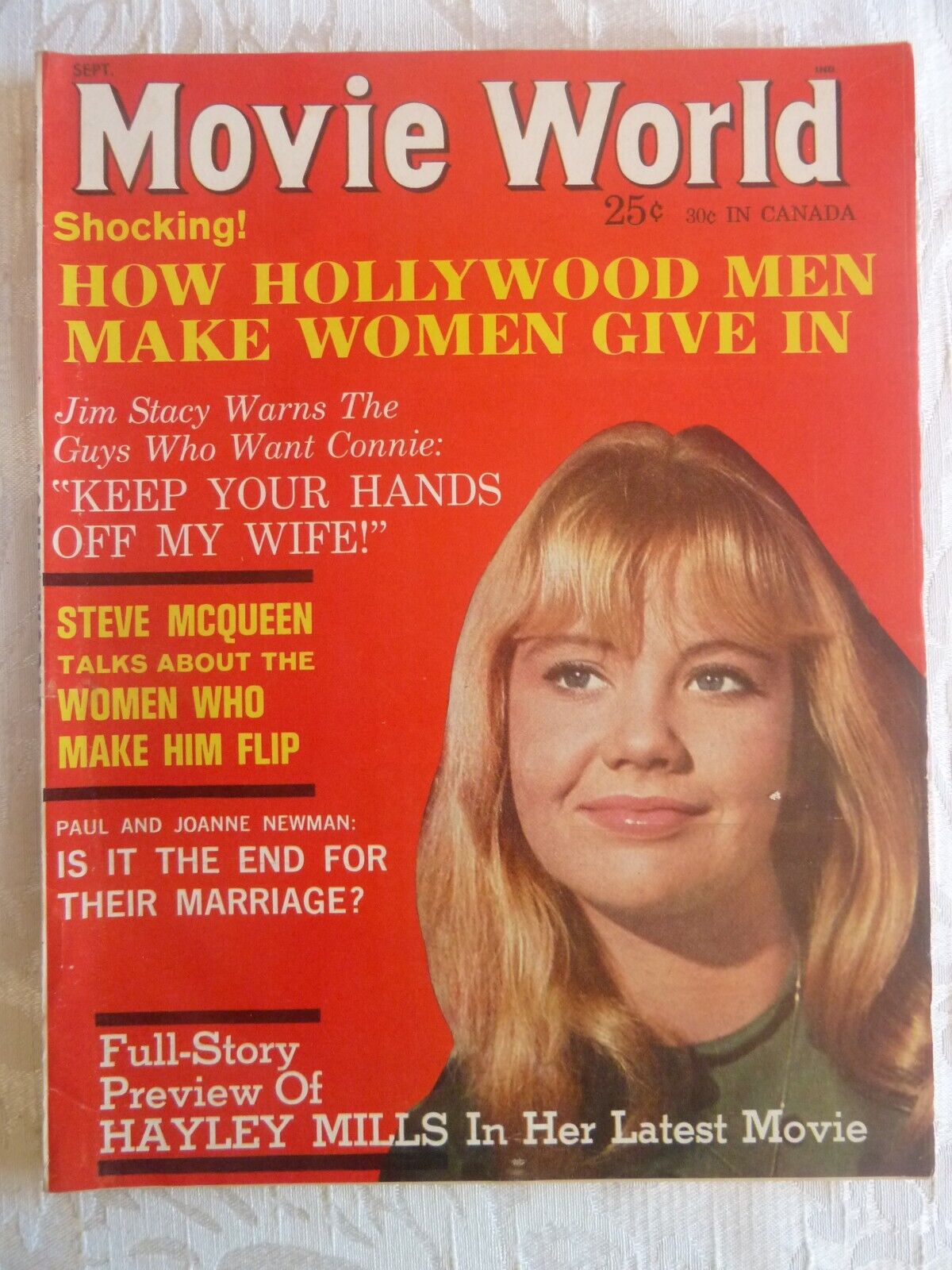 MOVIE WORLD Magazine September 1964 / Hayley Mills cover