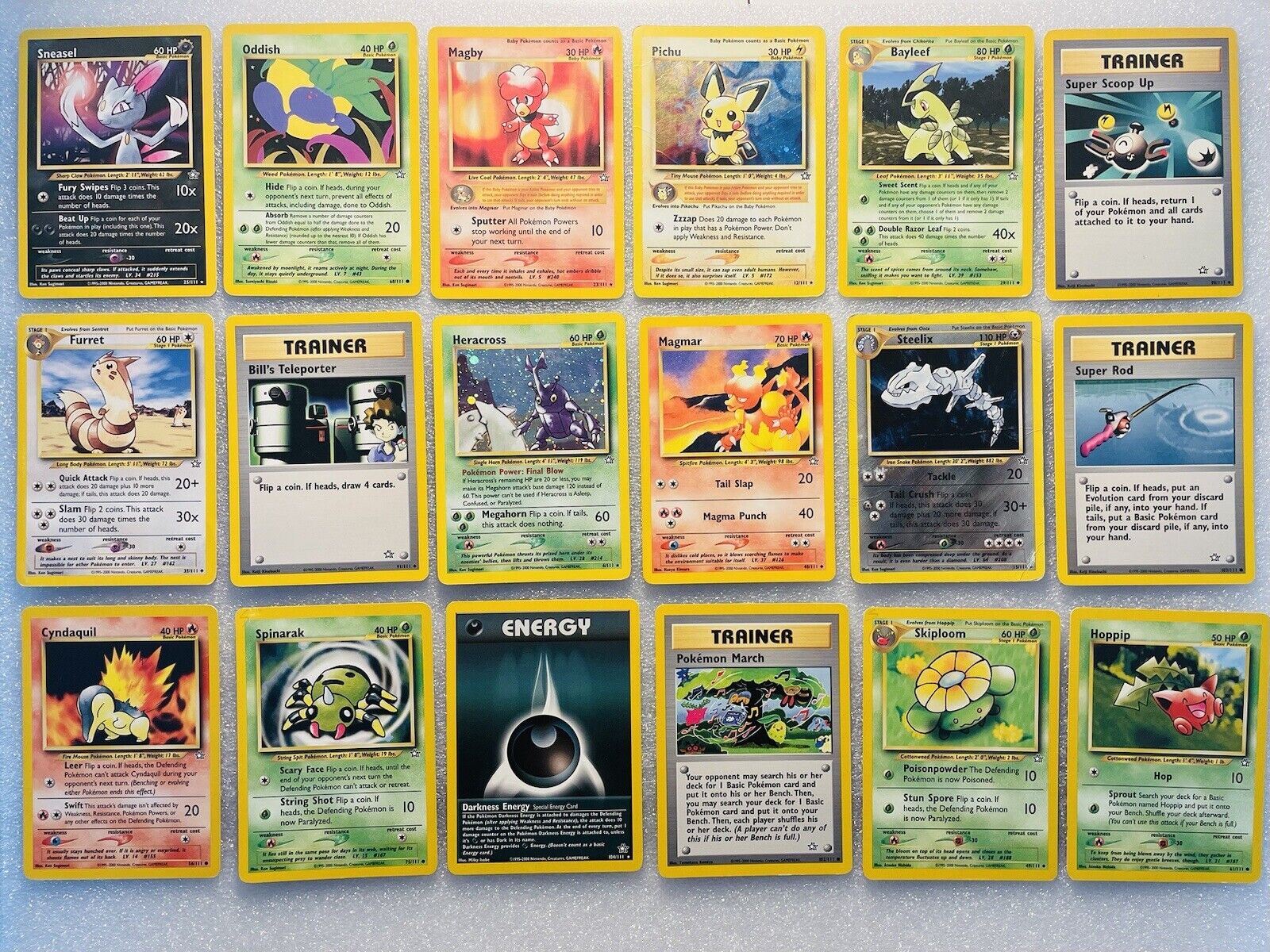 Vintage Pokemon Card Lot Neo Genesis ENG Holo Set Rare Common/Uncommon
