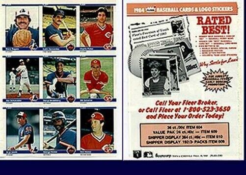 1984 Fleer Baseball Promo Sheet