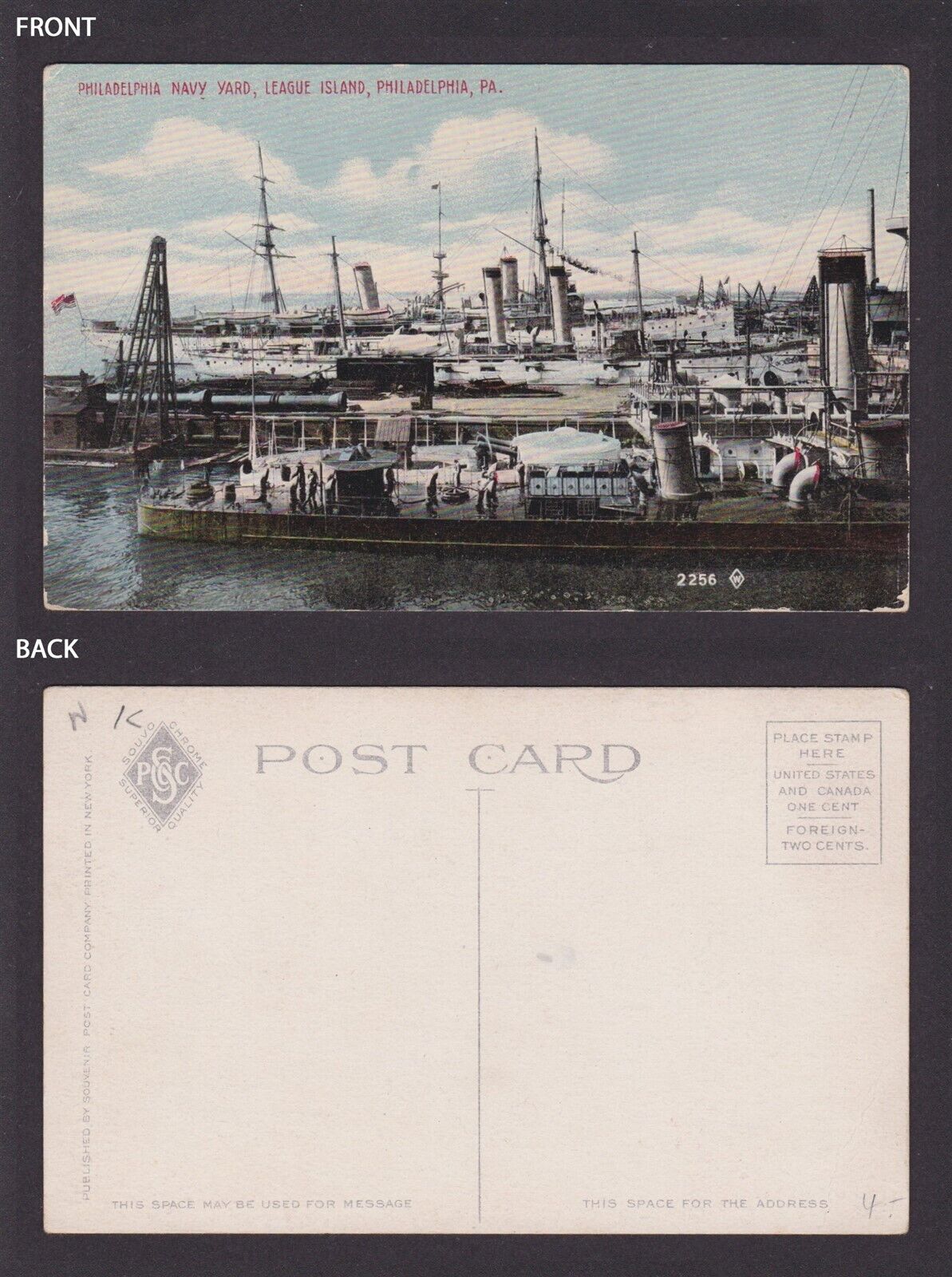 UNITED STATES, Postcard, Philadelphia Navy Yard, WWI